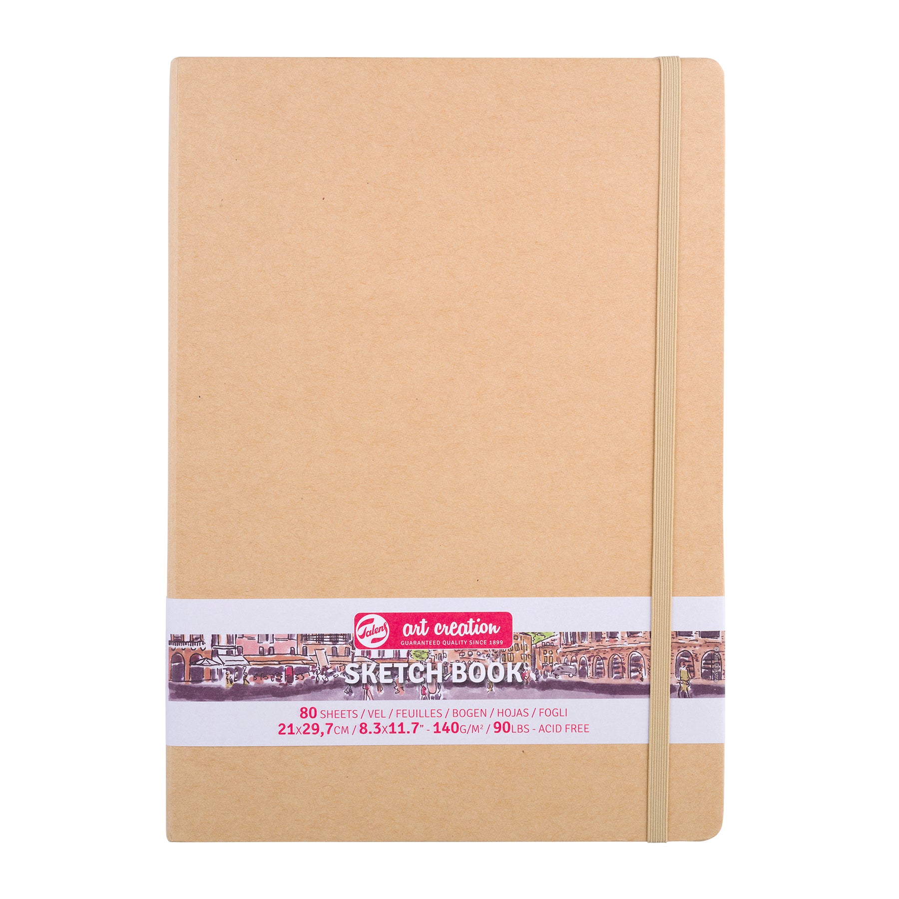 Sketchbook, 80 Sheets, 90lbs, Kraft Cover, 8.3" x 11.7" (A4)