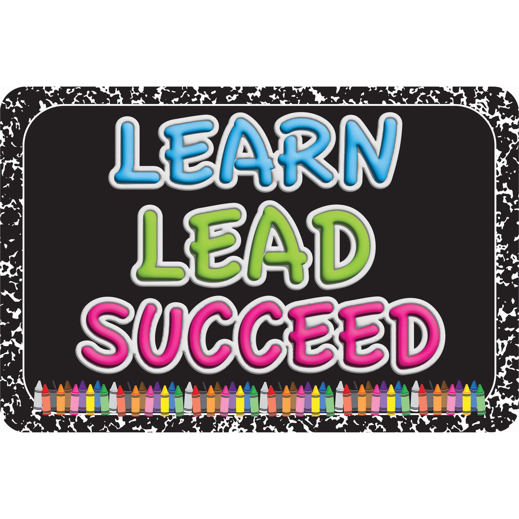 The Original Fun Mat® Computer Mouse Pad, 11.75x8 in, Learn, Lead, Succeed, Composition, Crayons