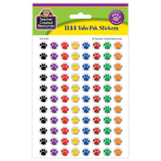 Colorful Paw Prints Mini Stickers Valu-Pak