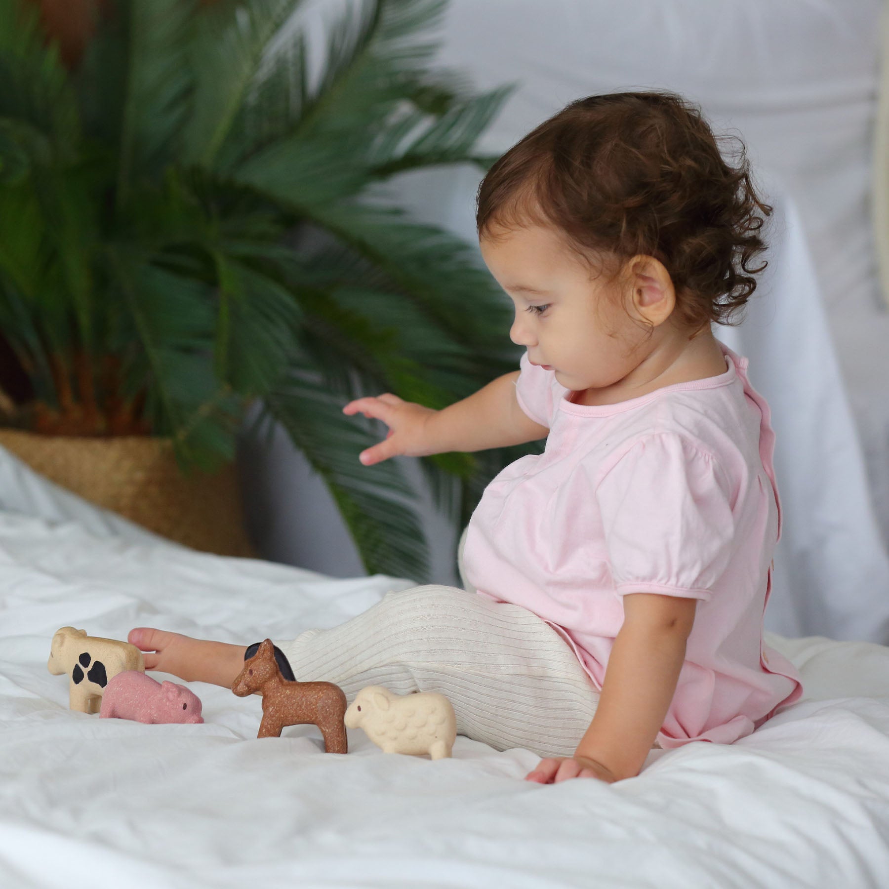 Wooden Farm Animals Playset