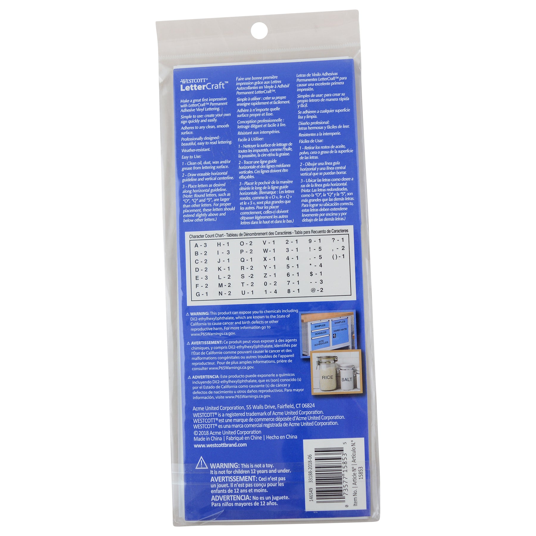LetterCraft Permanent Vinyl Lettering, Helvetica, 3-Inch, Black