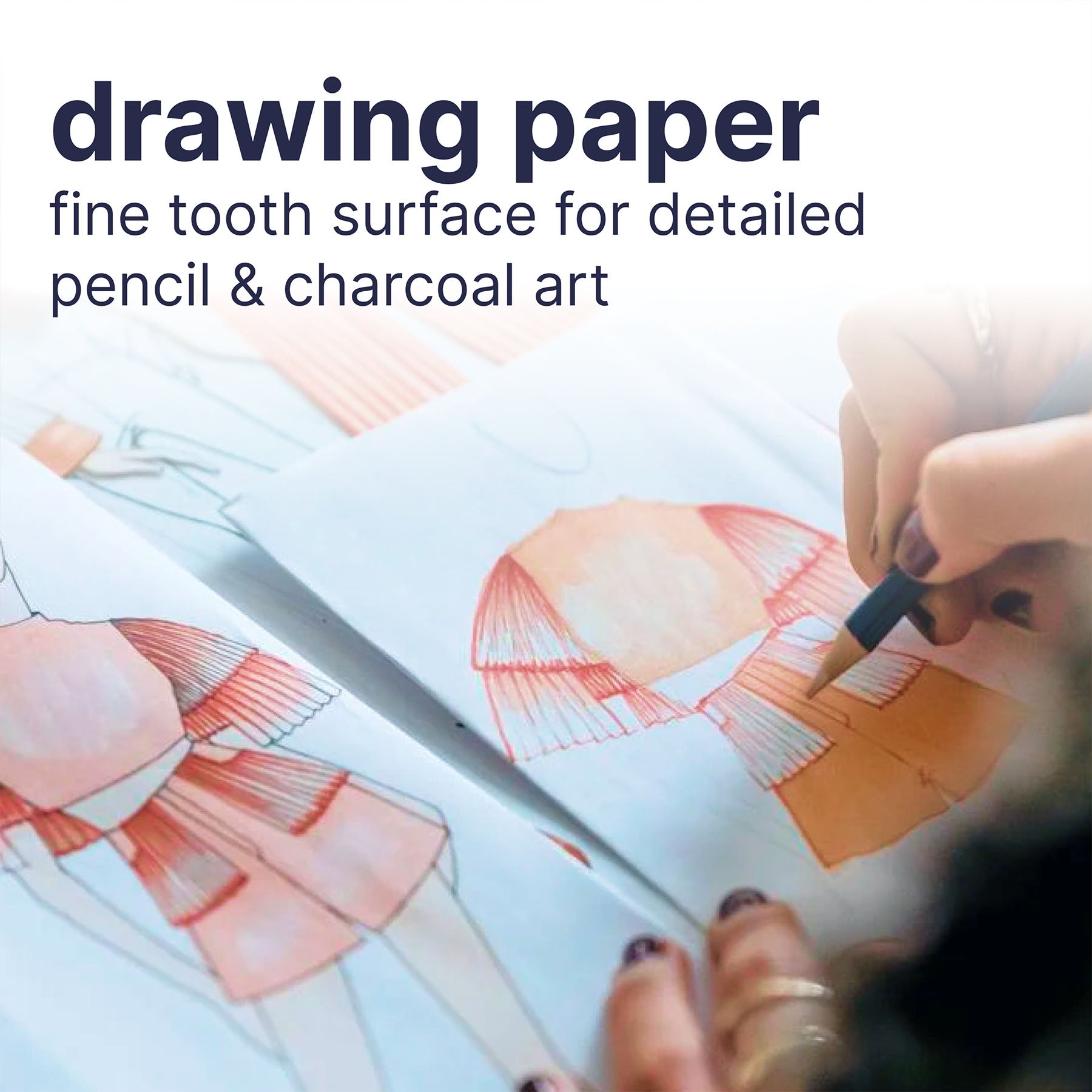 200 Series Drawing Paper Pad, Tape Binding, 40 Sheet, 5.5x8.5 inch, 1 Count