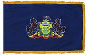 Pennsylvania State Flag 4x6 ft. Nylon with Pole Sleeve and Gold Fringe for Parades, and Indoor Display
