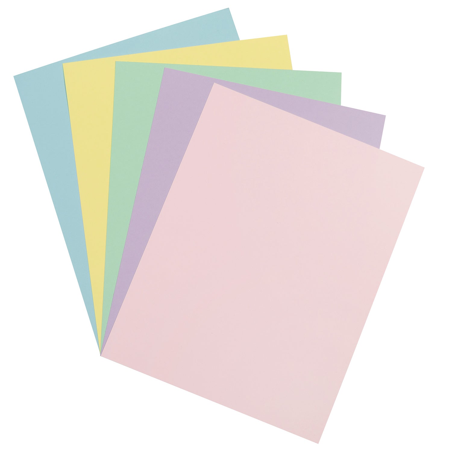 Pastel Card Stock, 5 Assorted Colors, 8-1/2" x 11", 100 Sheets