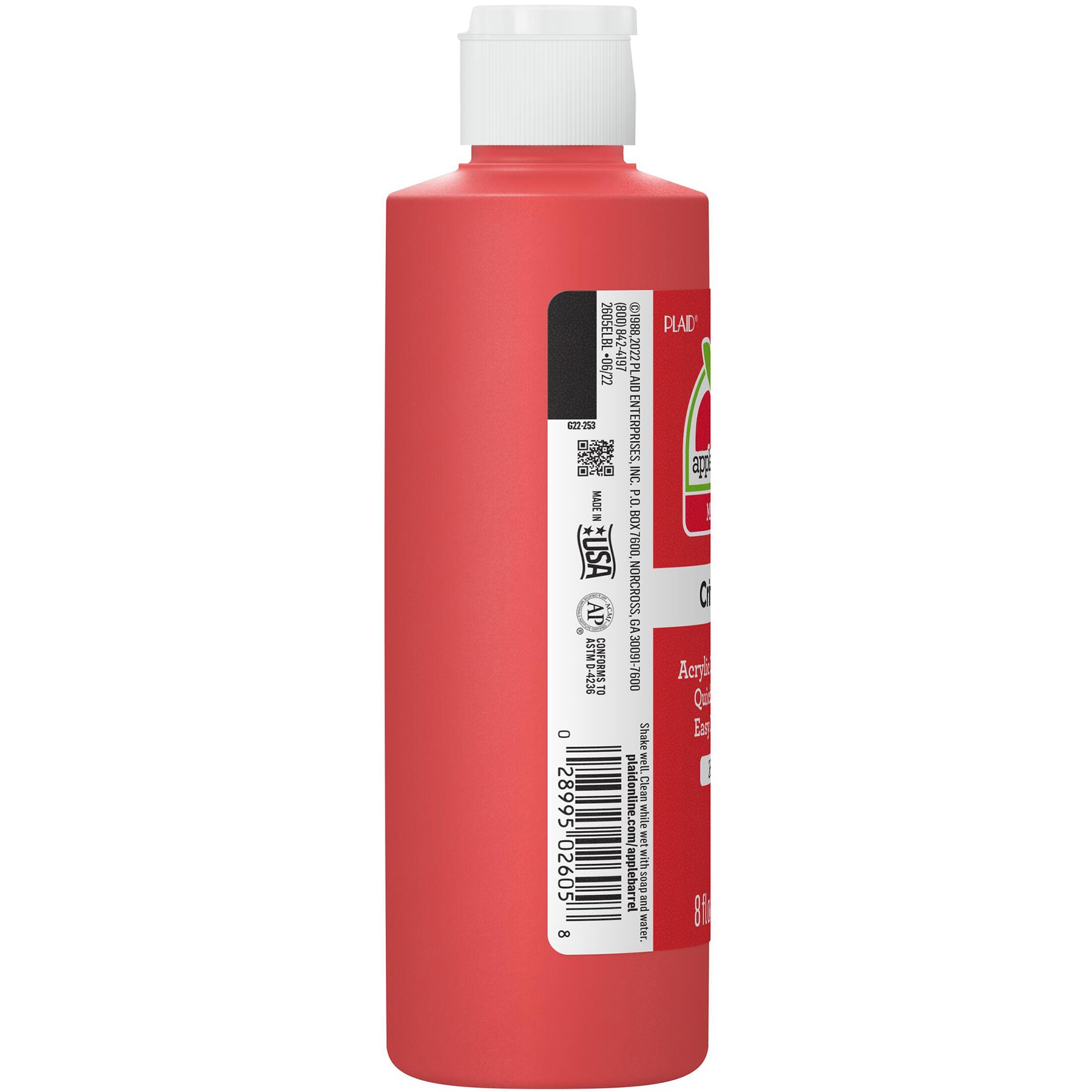Acrylic Paint Matte, 8oz., Crimson
