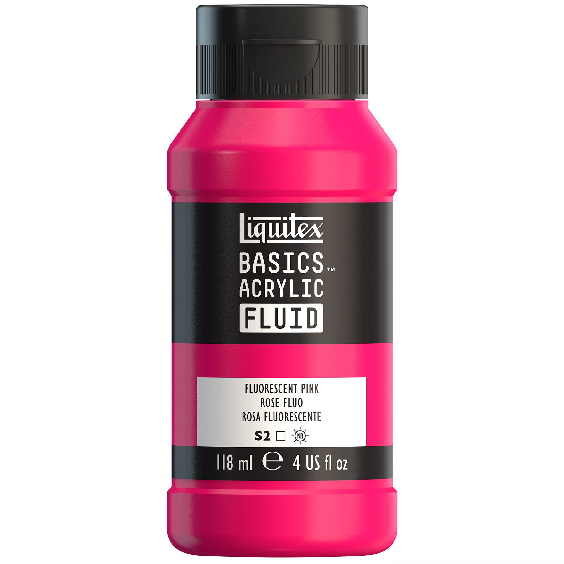 LQ BASICS Acrylic Fluid 118ml Bottle -  Fluorescent Pink
