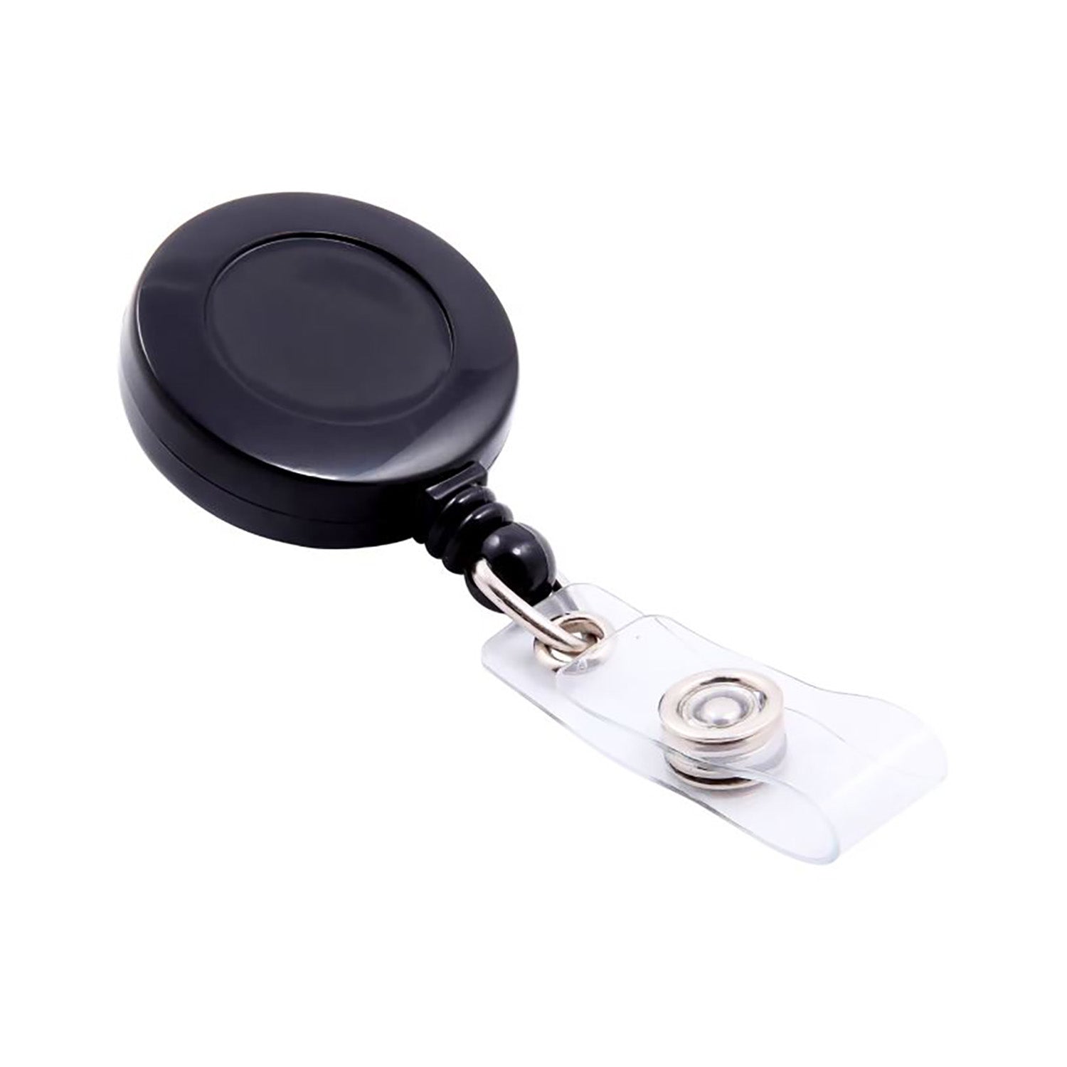 Standard Round ID Badge Reel with Belt Clip, Black
