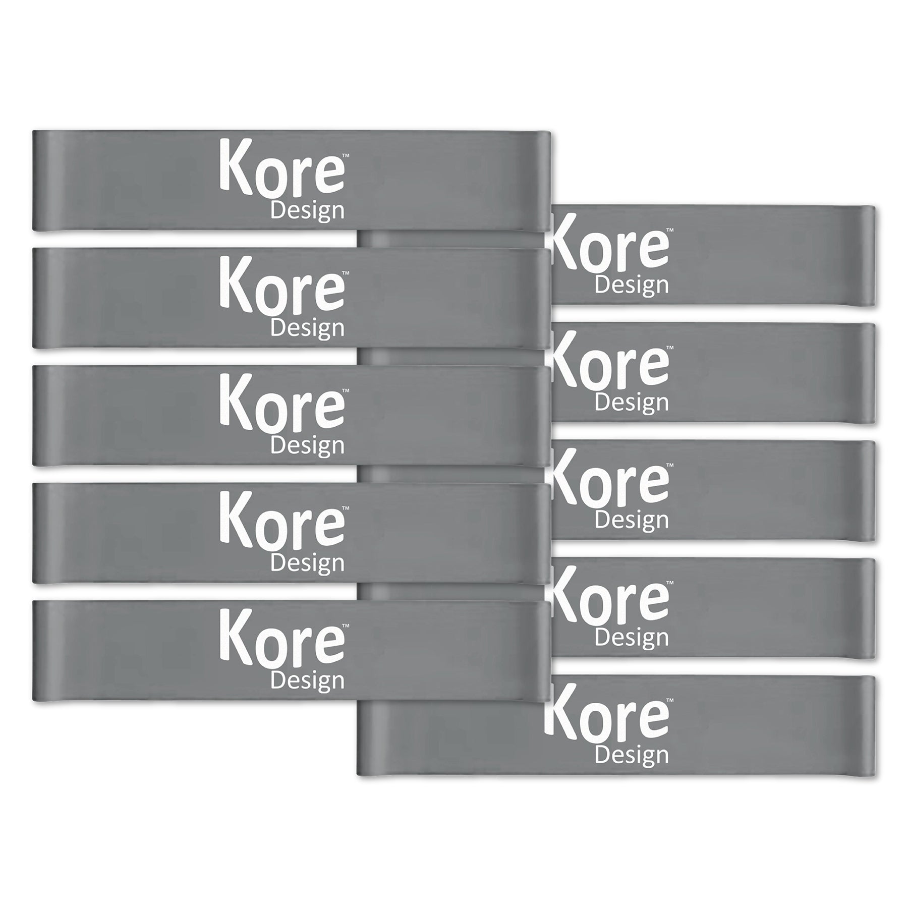 Fidget Kick Bands, Latex, 10" to 16", Grey, Pack of 10