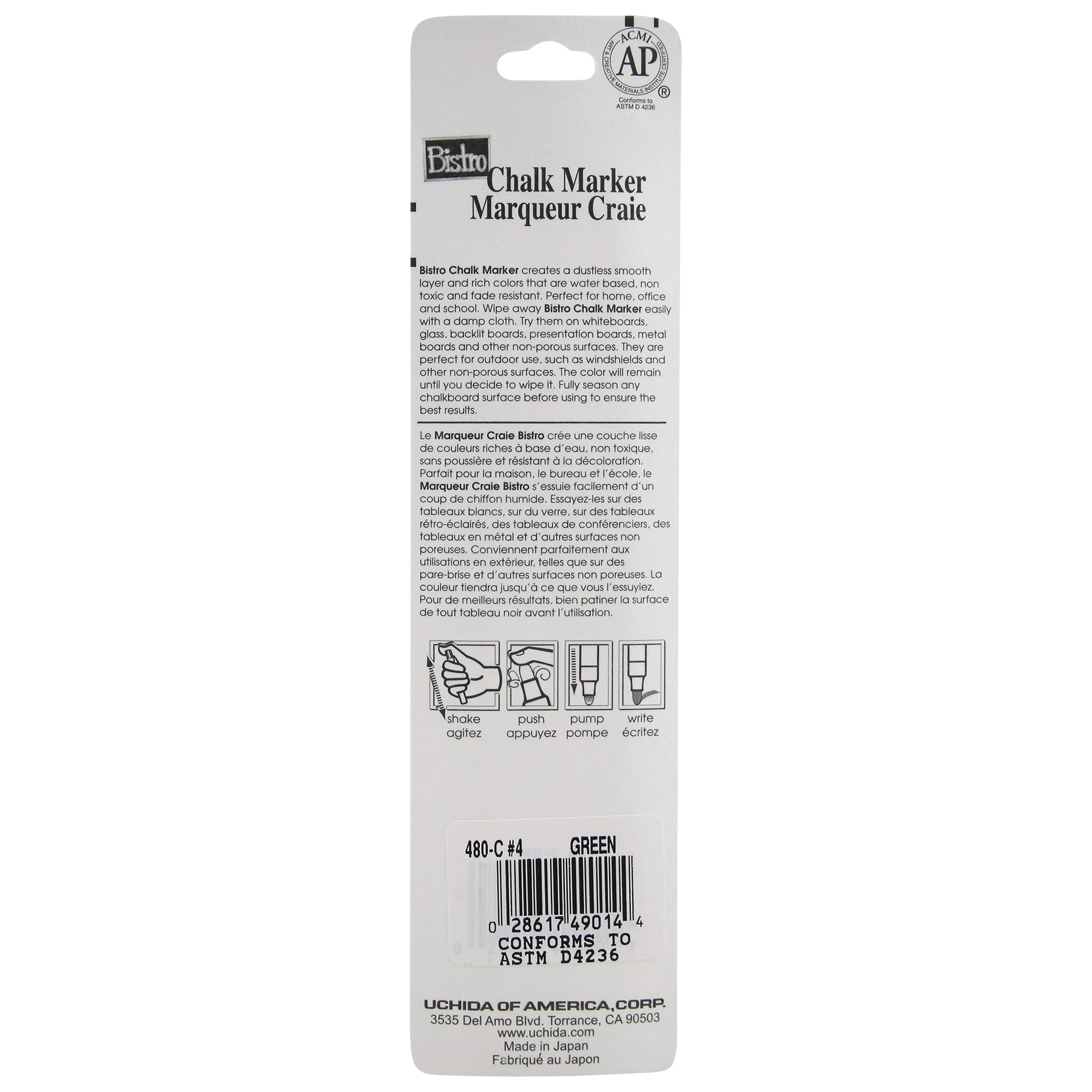 Bistro Chalk Marker Broad Tip, 480R-S, Green