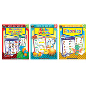 Early Literacy Write & Wipe Activity Book Kit – Phonics, Sounds, and Sight Words