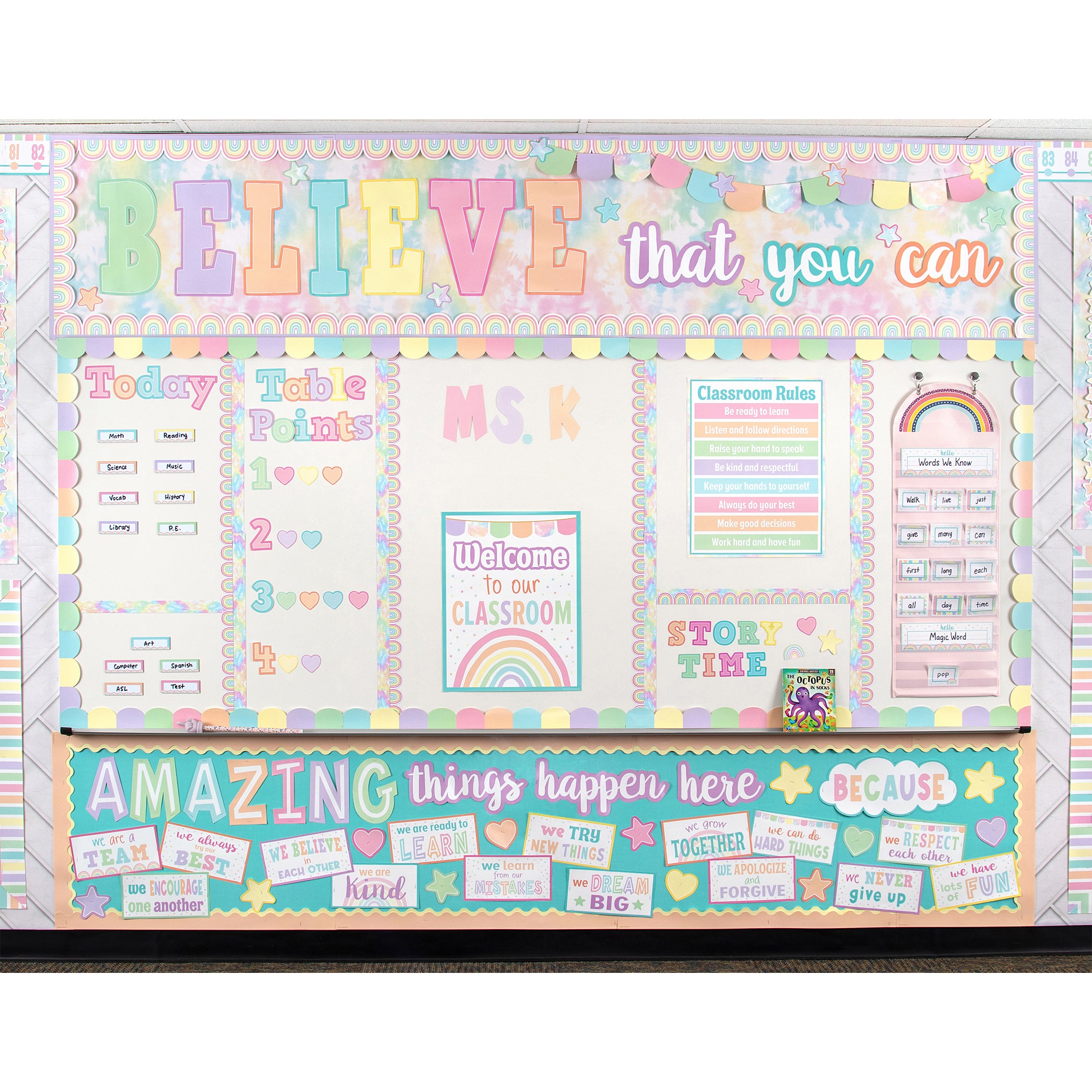 Oh Happy Day Rainbow 14 Pocket Chart