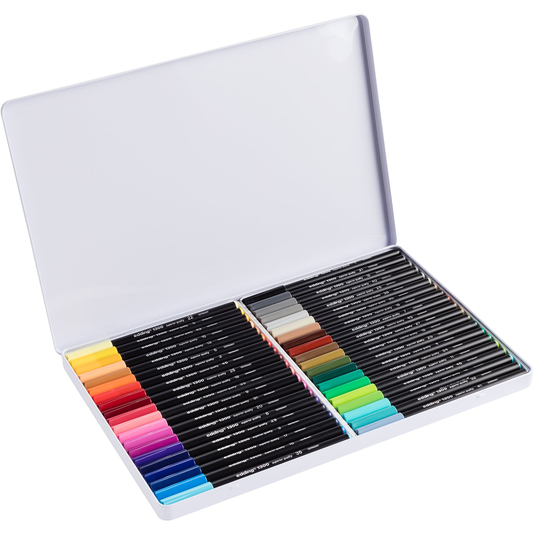edding 1300 Colour Pen Medium - Metal Box of 40 - Assorted