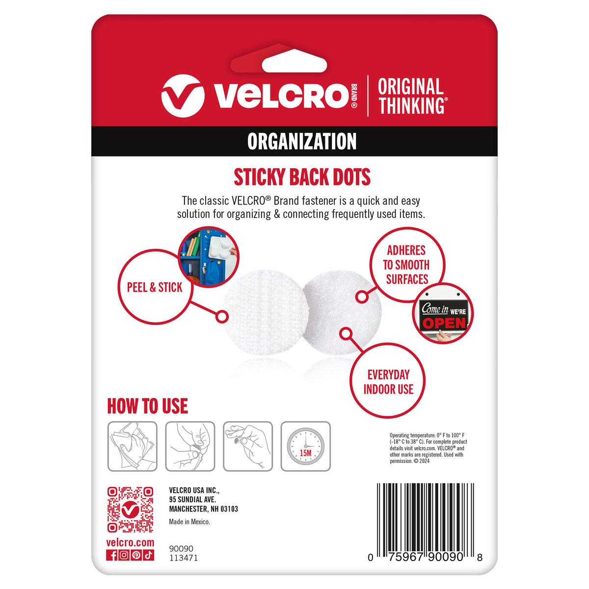 STICKY BACK 5/8IN DOTS WHITE 75CT