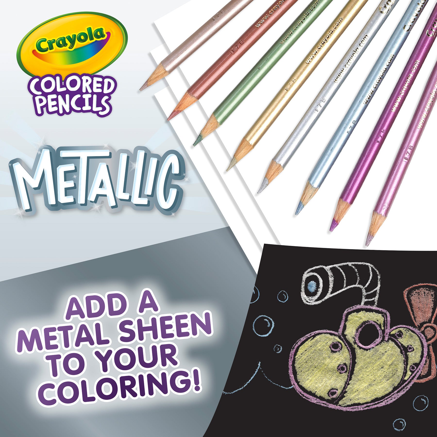 Colored Pencils, Metallic, 8 Count