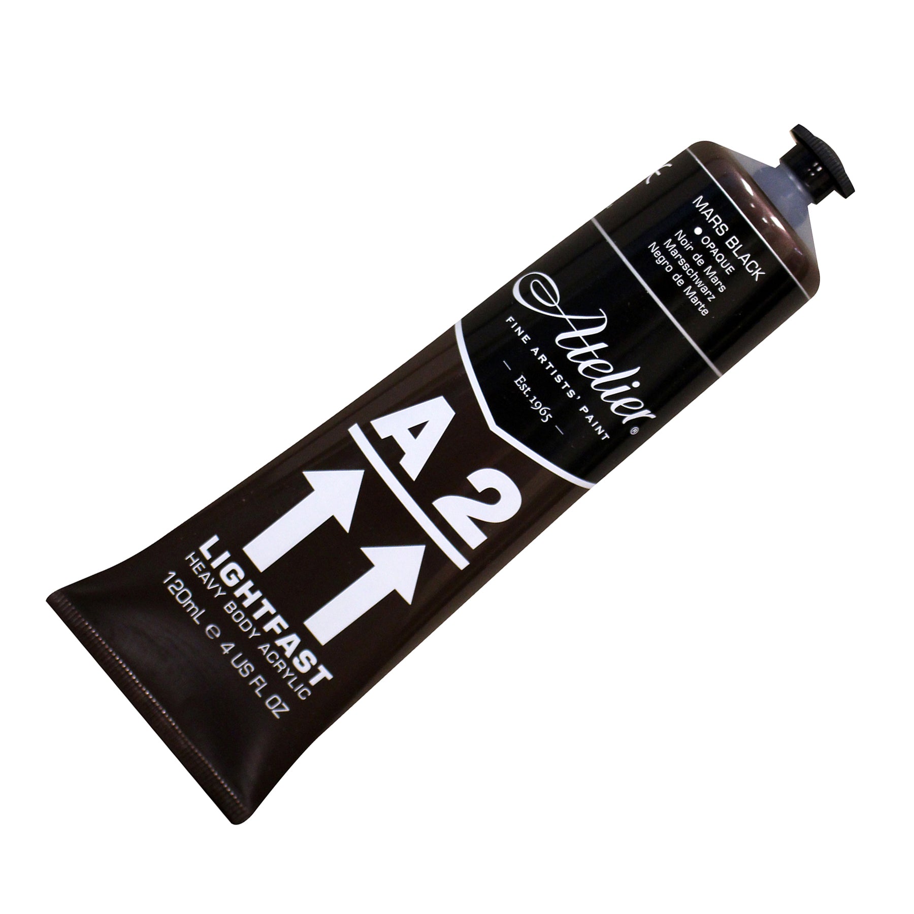 A2 Heavy Body Lightfast Artist Acrylic, 4 oz., Mars Black