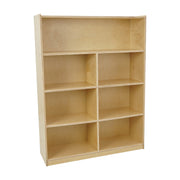 Birch 7-Compartment Divided Deluxe Book Case, 48" Height