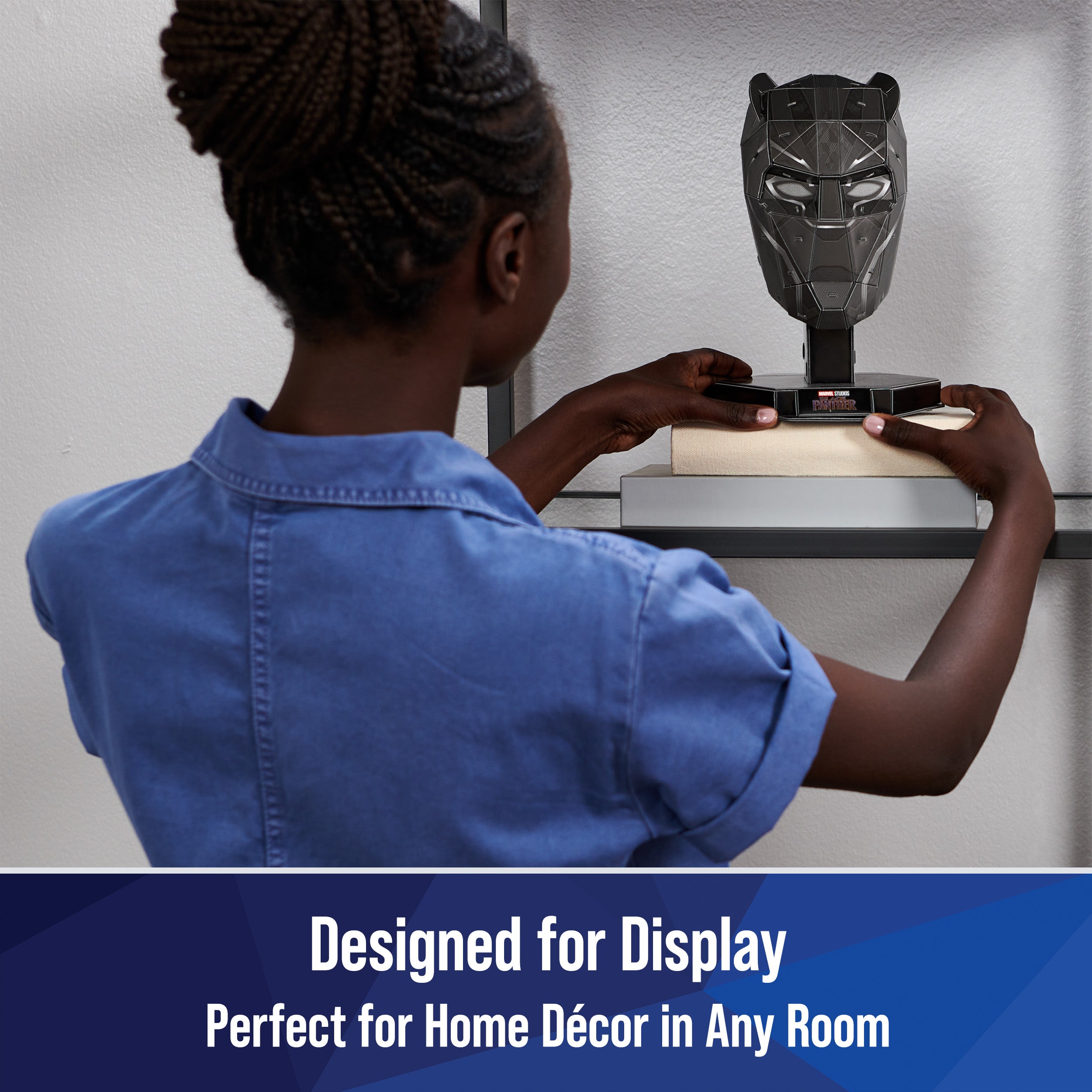 4D Build, Marvel Black Panther 3D Puzzle Model Kit with Stand, Marvel Collectibles & Desk Decor, Adult Puzzle, Building Toys, 82 Pieces, 3D Puzzles for Ages 12 & Up