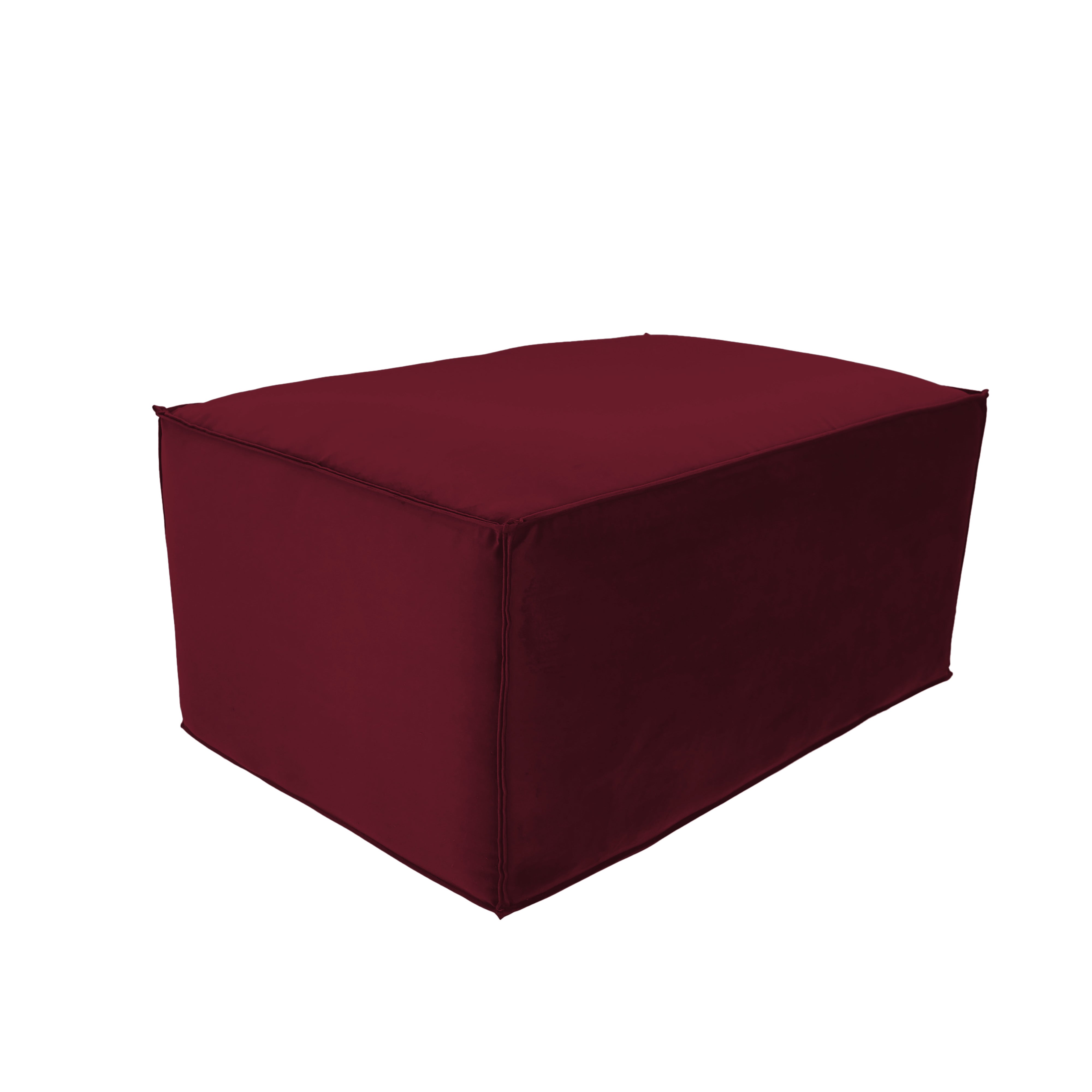 Overstuffed 36" x 24" Rectangle Microfiber Ottoman, 16" Height - Bordeaux