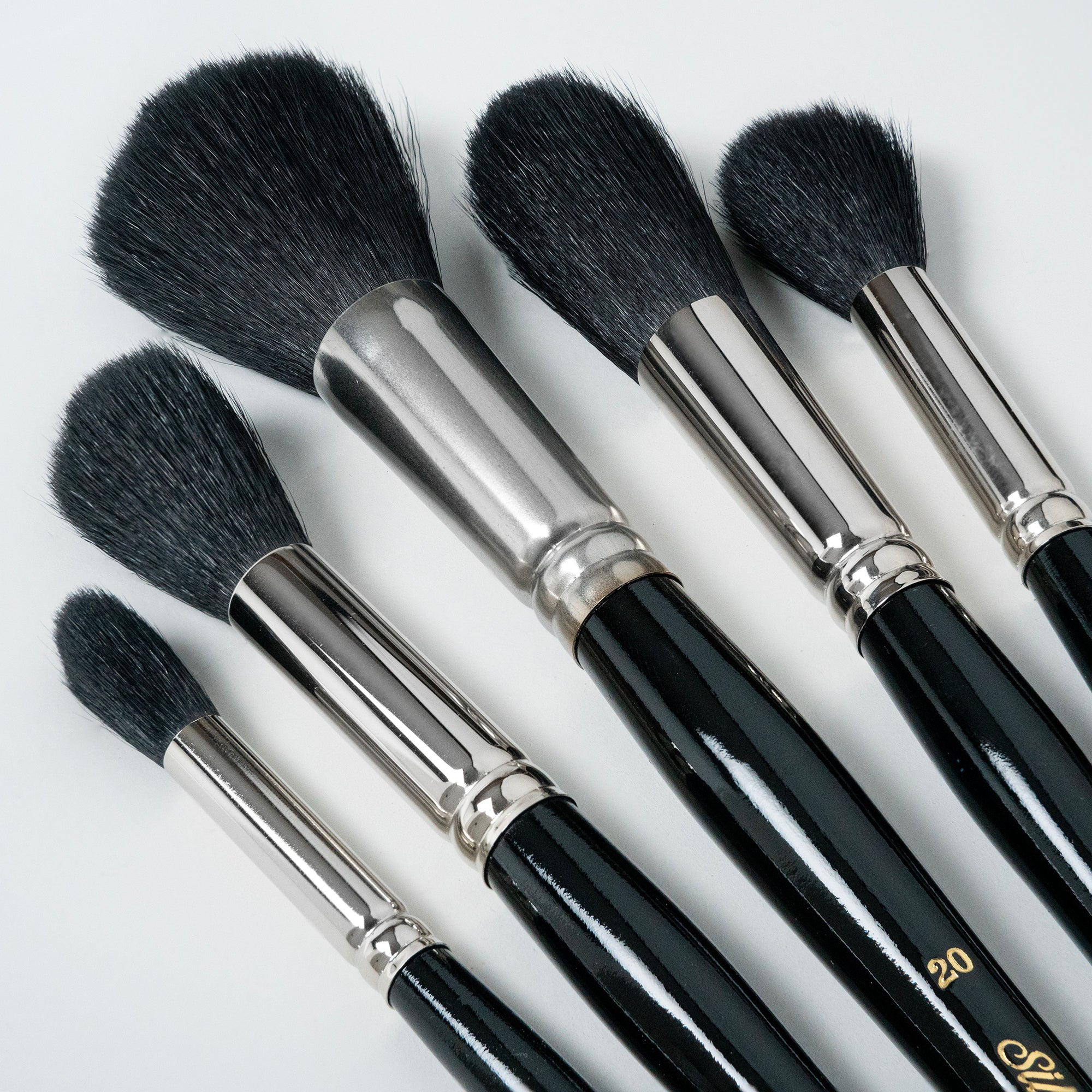 Silver Mops Round Black, 5 Brushes