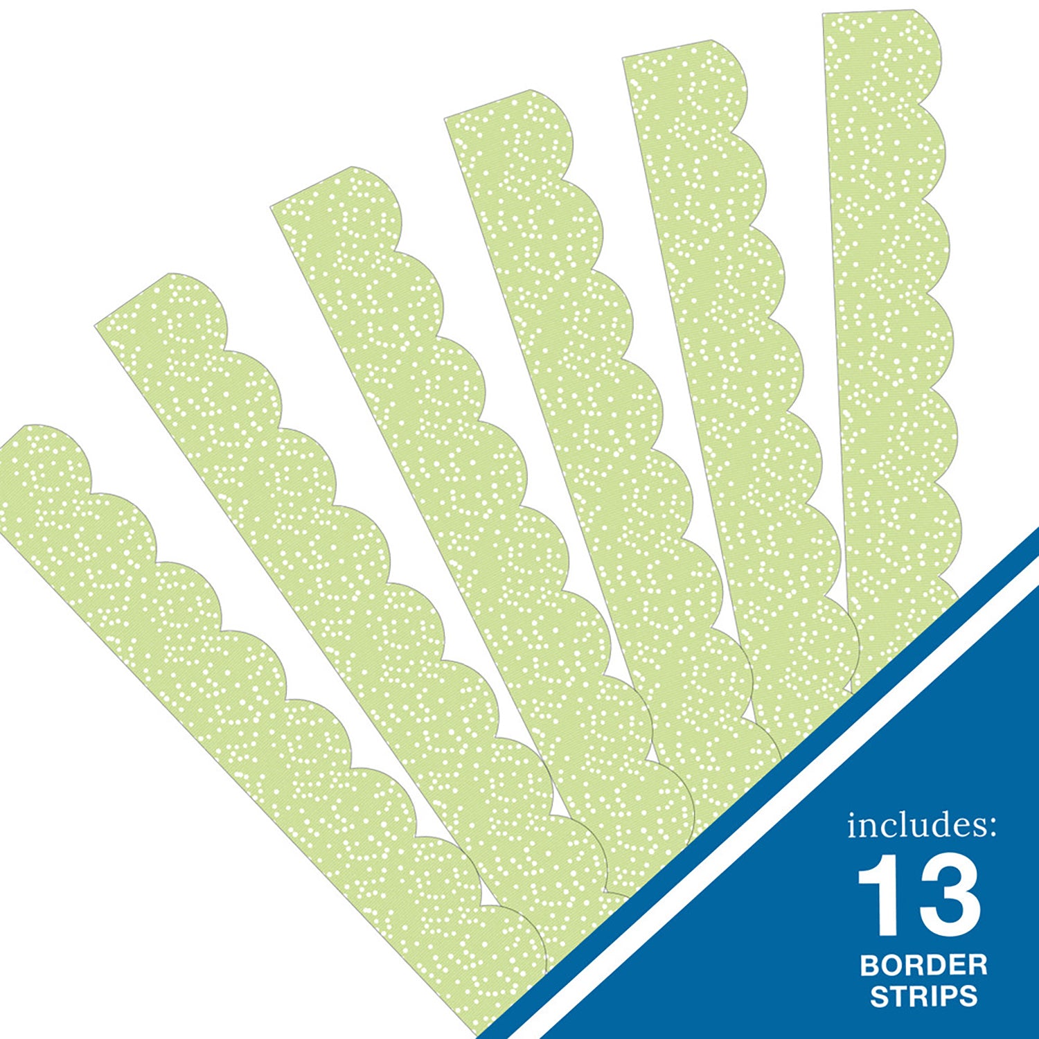 Crafty and Cool Light Green with Dots Scalloped Bulletin Board Borders, 39 Feet