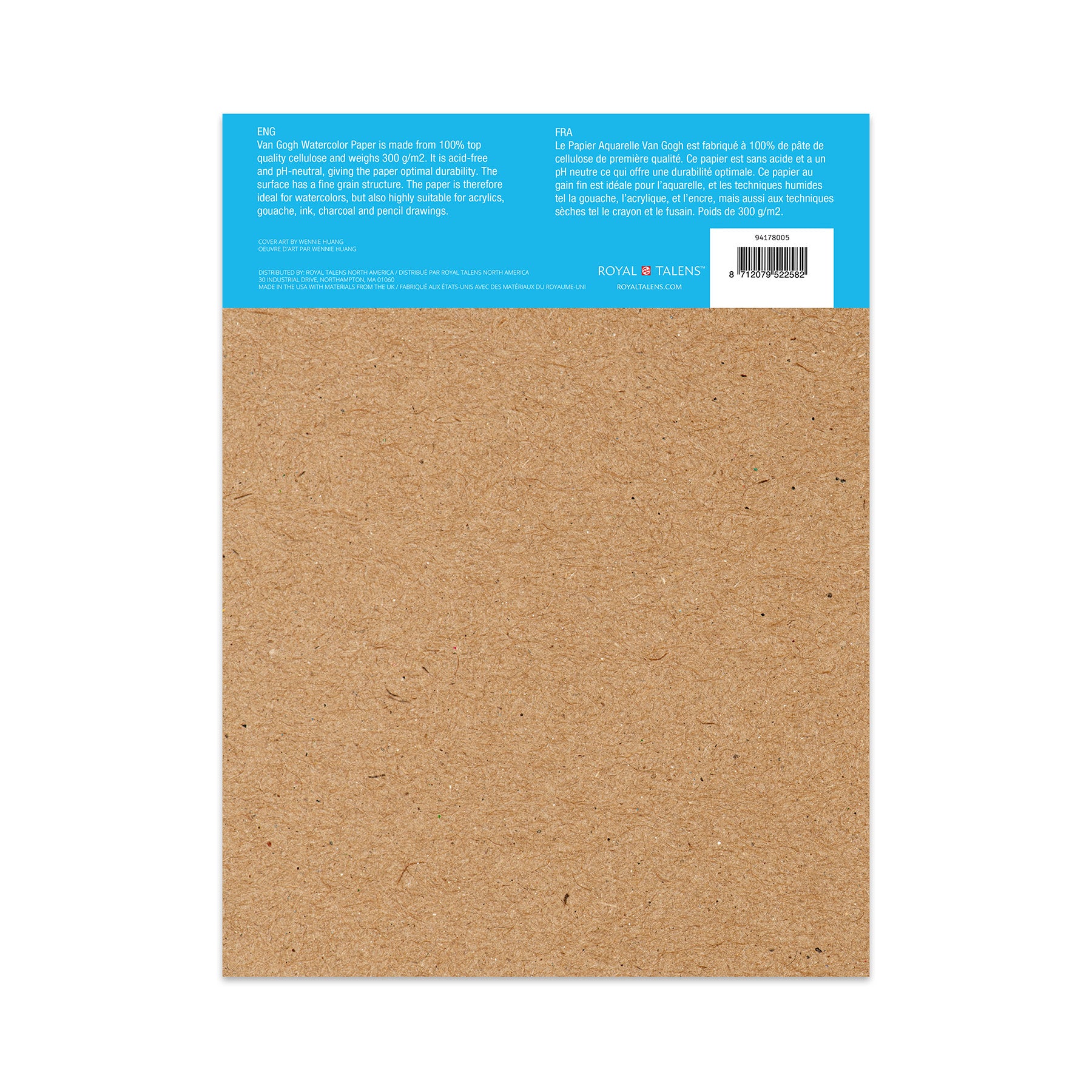 Watercolor Paper Pad, 140lbs, Cold Press, 9" x 12", 12 Sheets