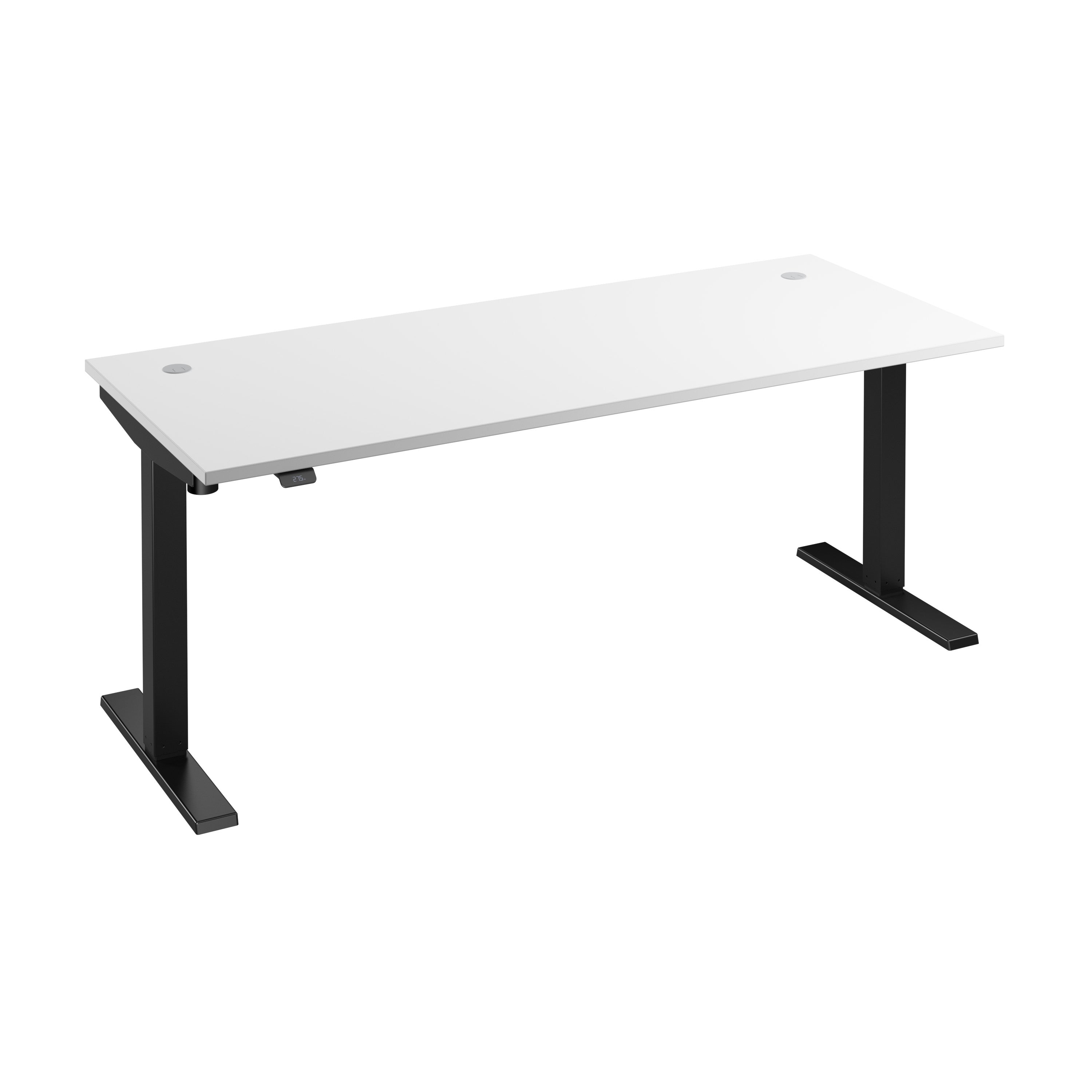 Bush Business Furniture Move 40 Series 72W x 30D Electric Height Adjustable Standing Desk in White with Black Base - 71.02" Width x 29.37" Depth x 28.17" Height