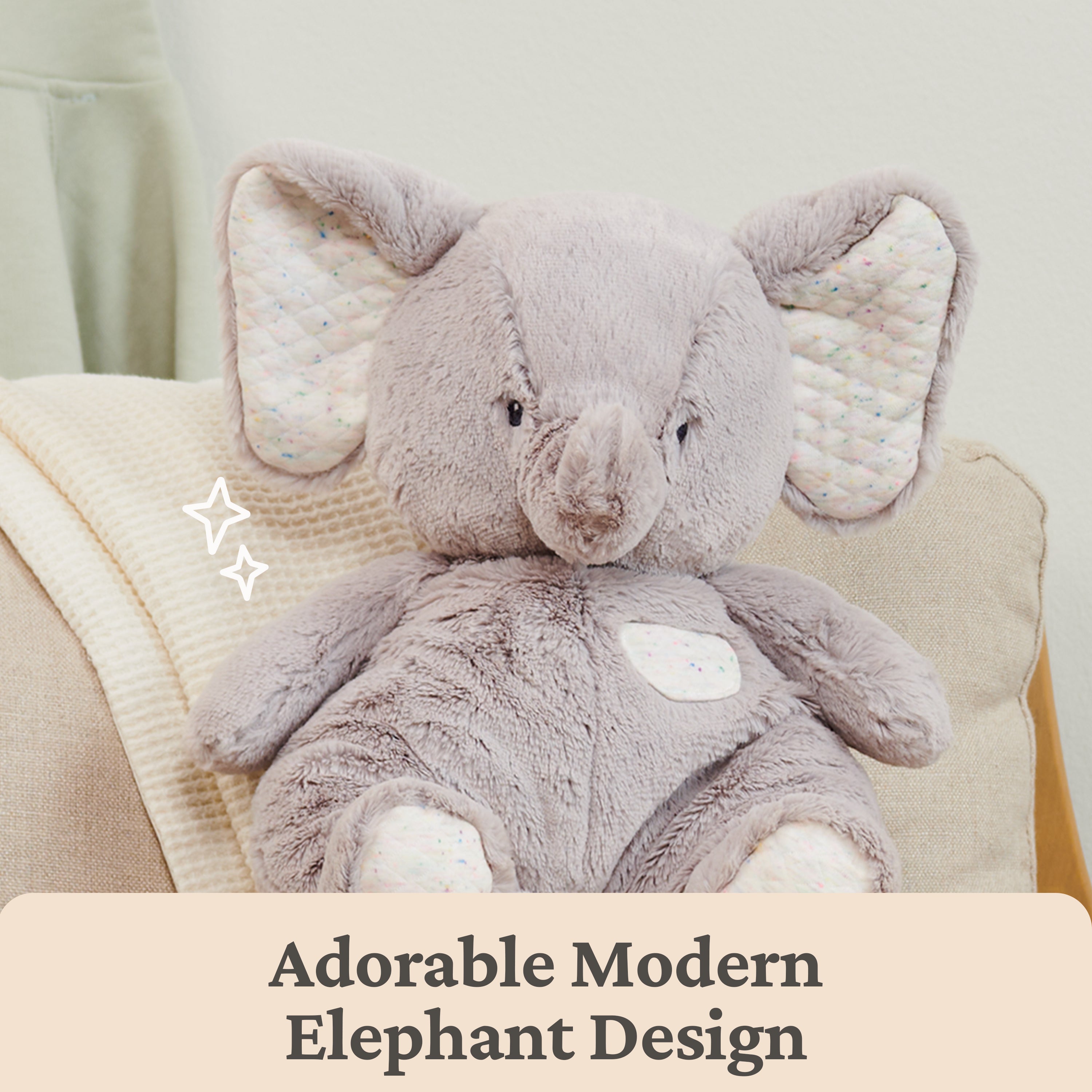 Baby GUND Oh So Snuggly Elephant Large Plush Stuffed Animal for Babies and Infants, Ash Grey, 12.5”
