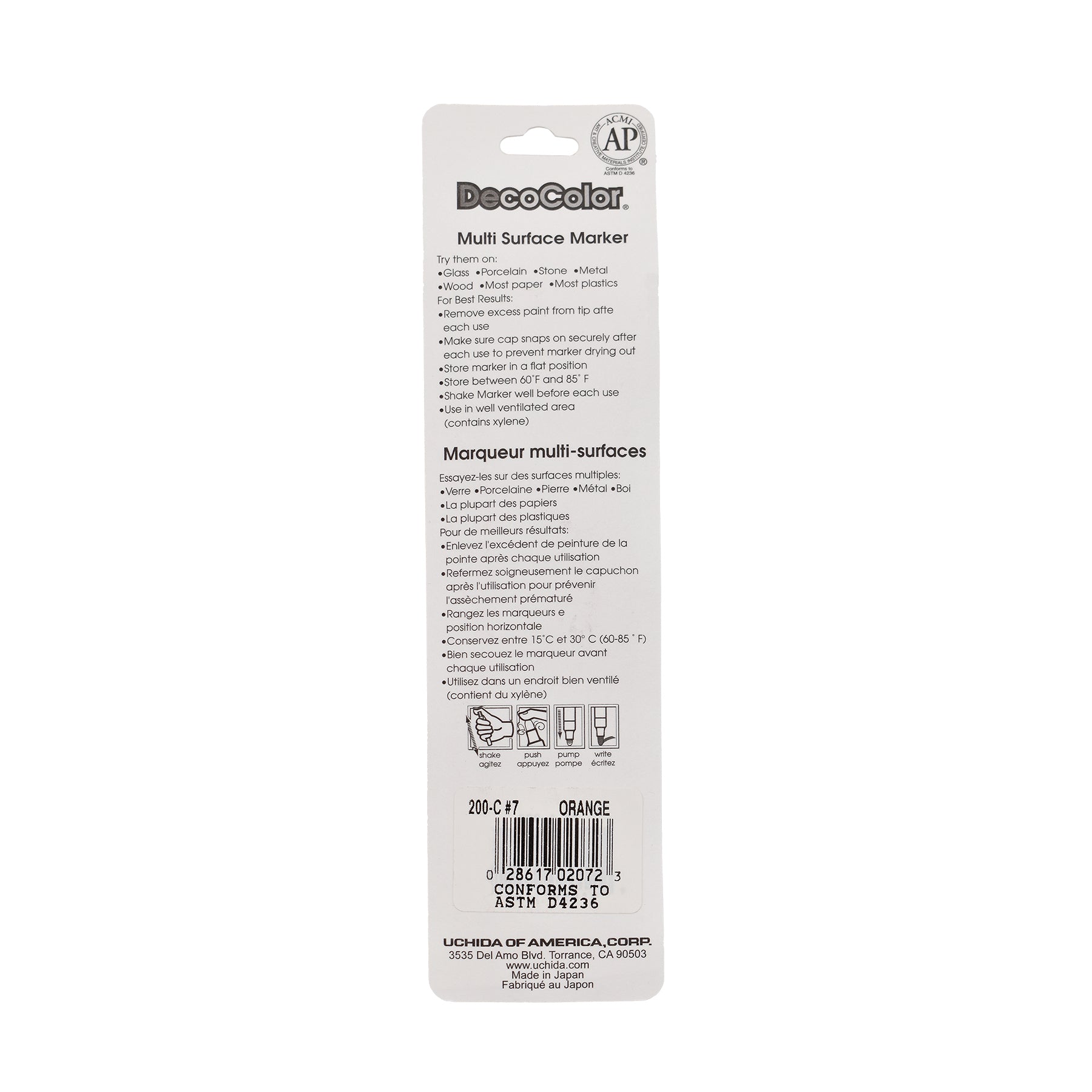 DecoColor® Paint Marker, Fine, 200-S, Orange #7