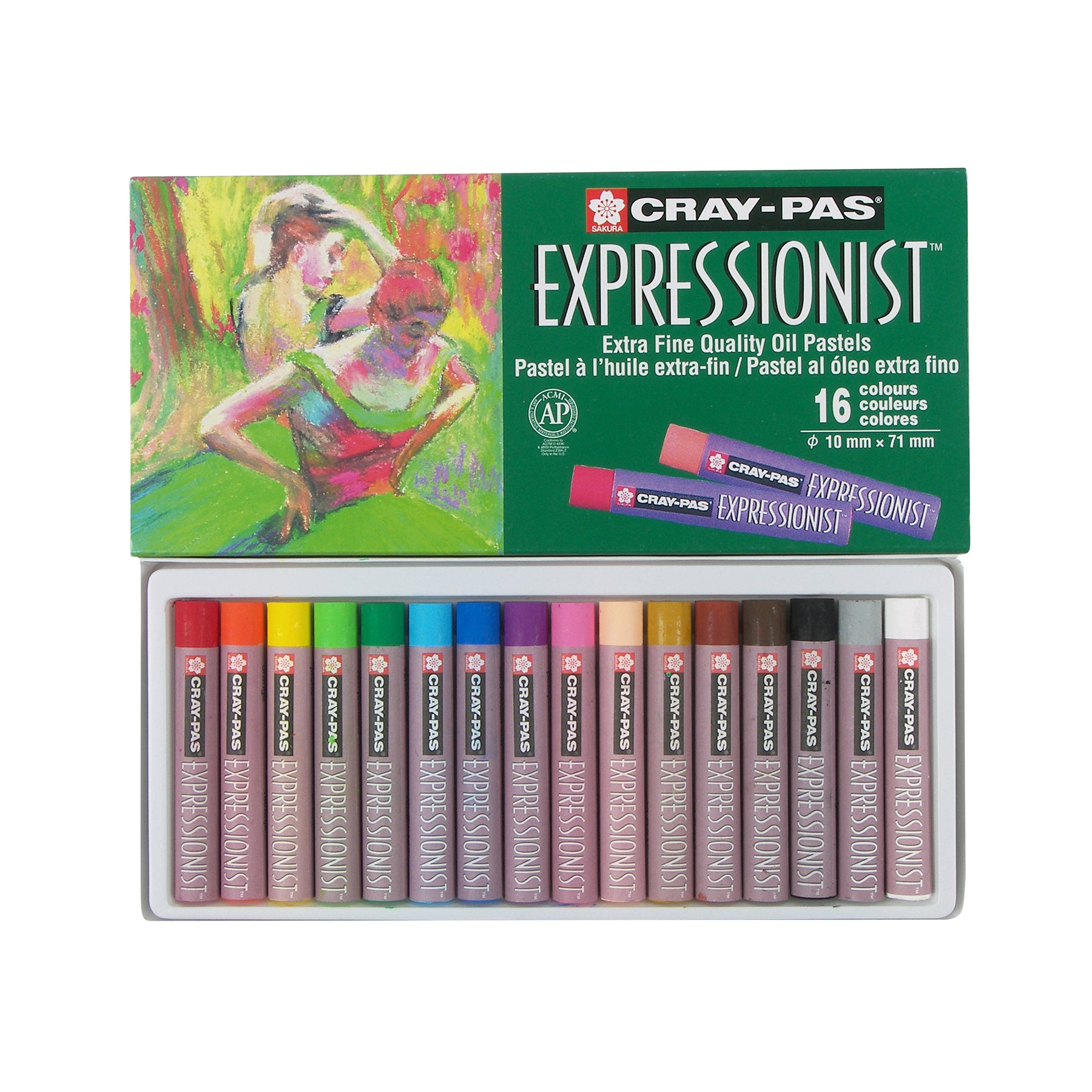 Cray-Pas Expressionist Oil Pastels, Assorted Colors, 16-Piece Set