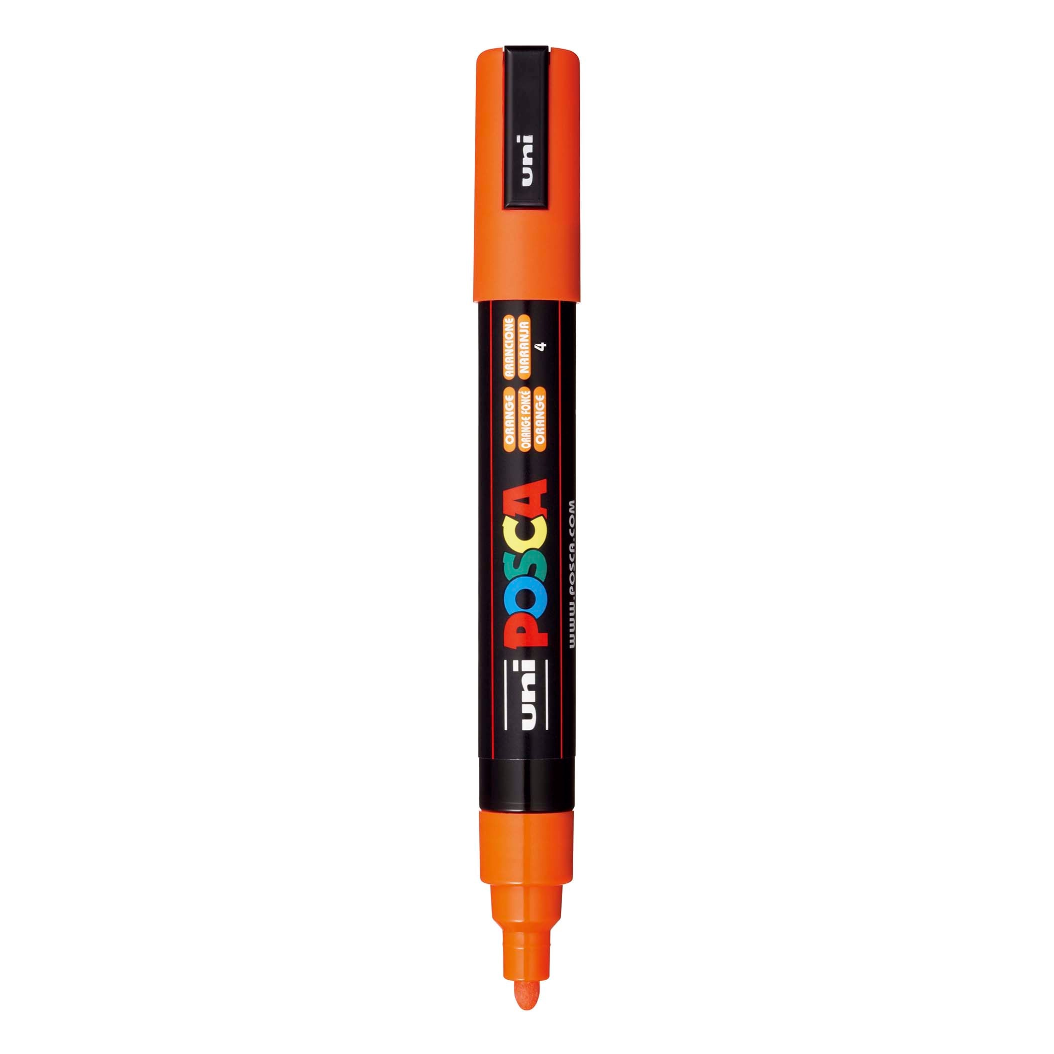 uni® POSCA PC-5M Water-Based Paint Markers, Reversible Medium Tip (1.8-2.5mm), Orange