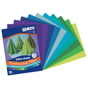 Construction Paper, Heavyweight, Cool Assorted, 9" x 12", 50 Sheets