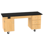 Kinetic ADA Lab Station - Red Oak, 72"W x 24"D x 33-1/2"H