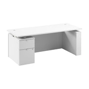 Bush Business Furniture Stratus&nbsp;72W x&nbsp;30D Eletric Height Adjustable Standing Desk with File Cabinet in White with White Base - 71.02" Width x 29.37" Depth x 27.44" Height