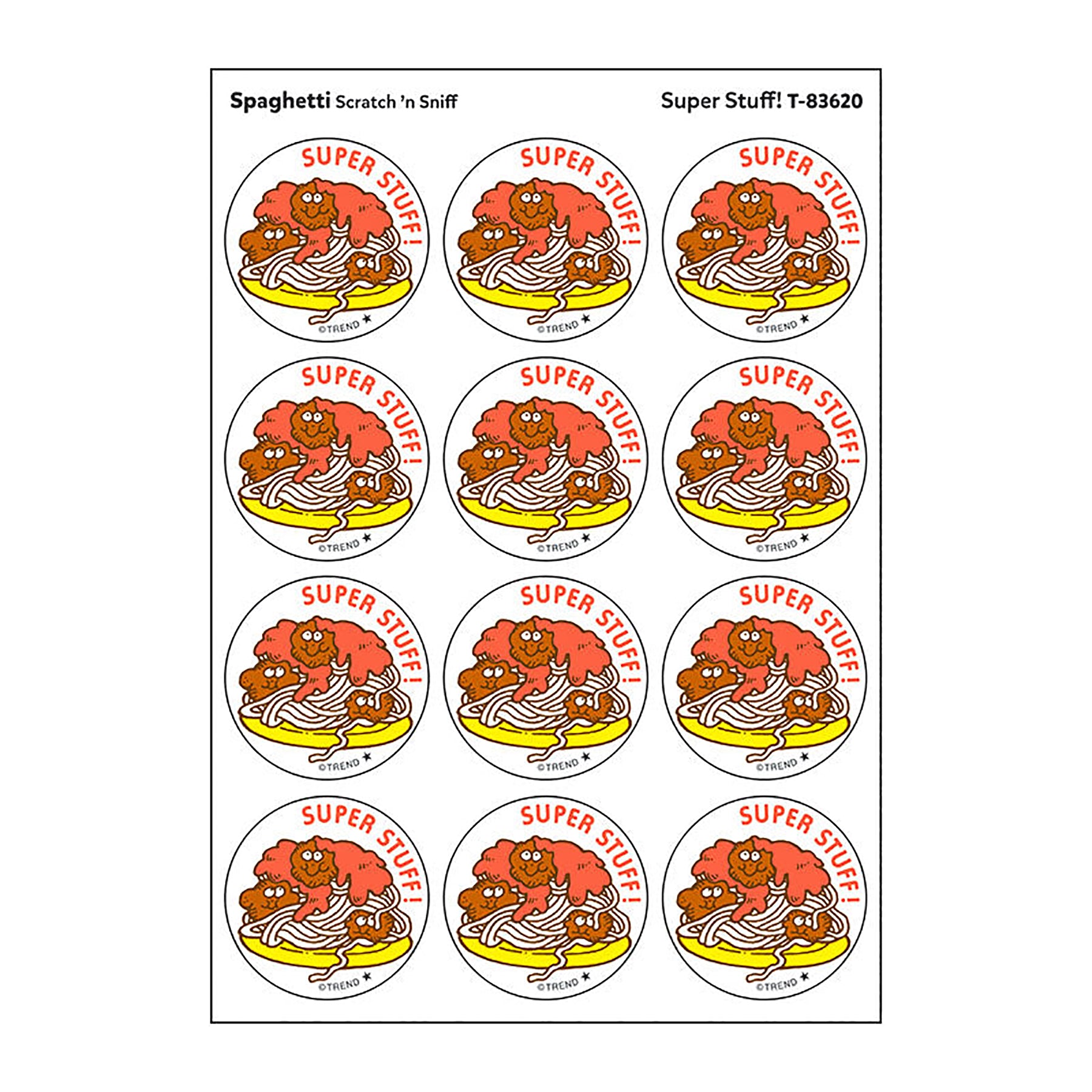 Super Stuff!/Spaghetti Scented Stickers, Pack of 24
