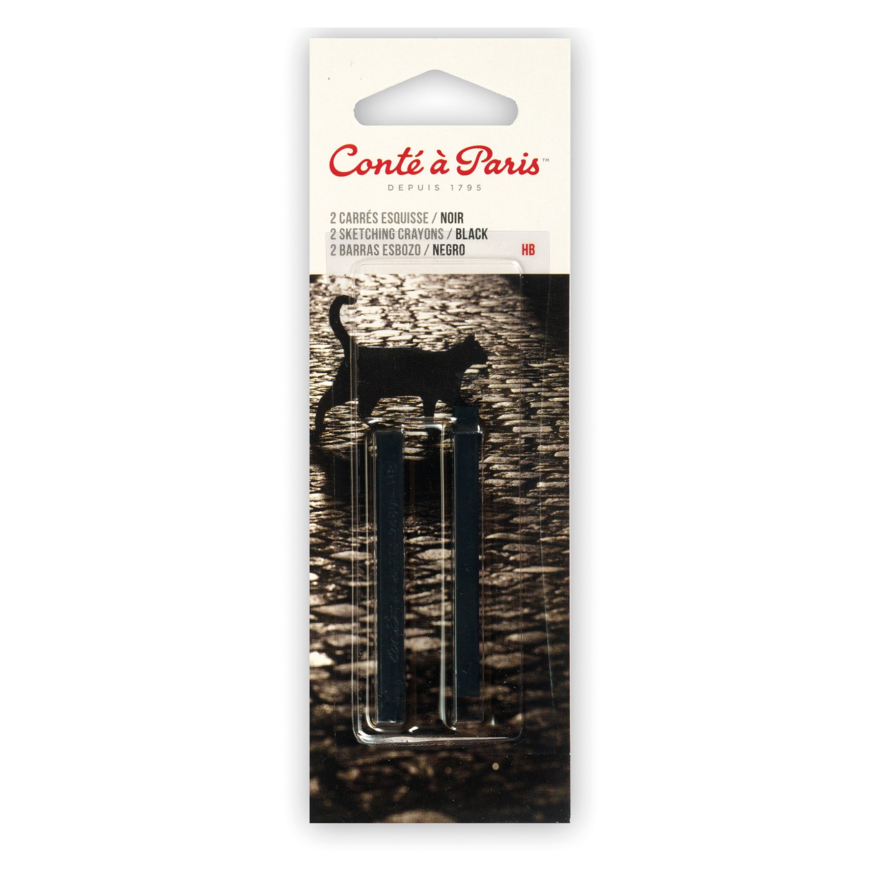 Carrés Esquisse Sketching Crayons, Black HB (2460 / HB), Pack of 2