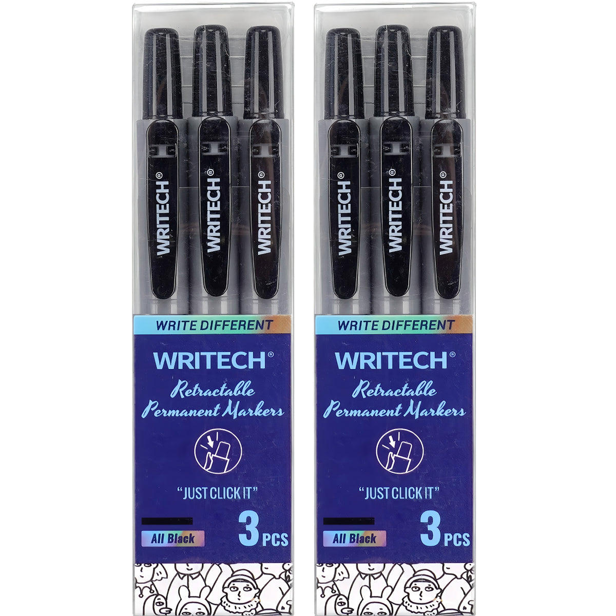 (2 PK) RTRCT PERM MRKRS BLK FNE PNT