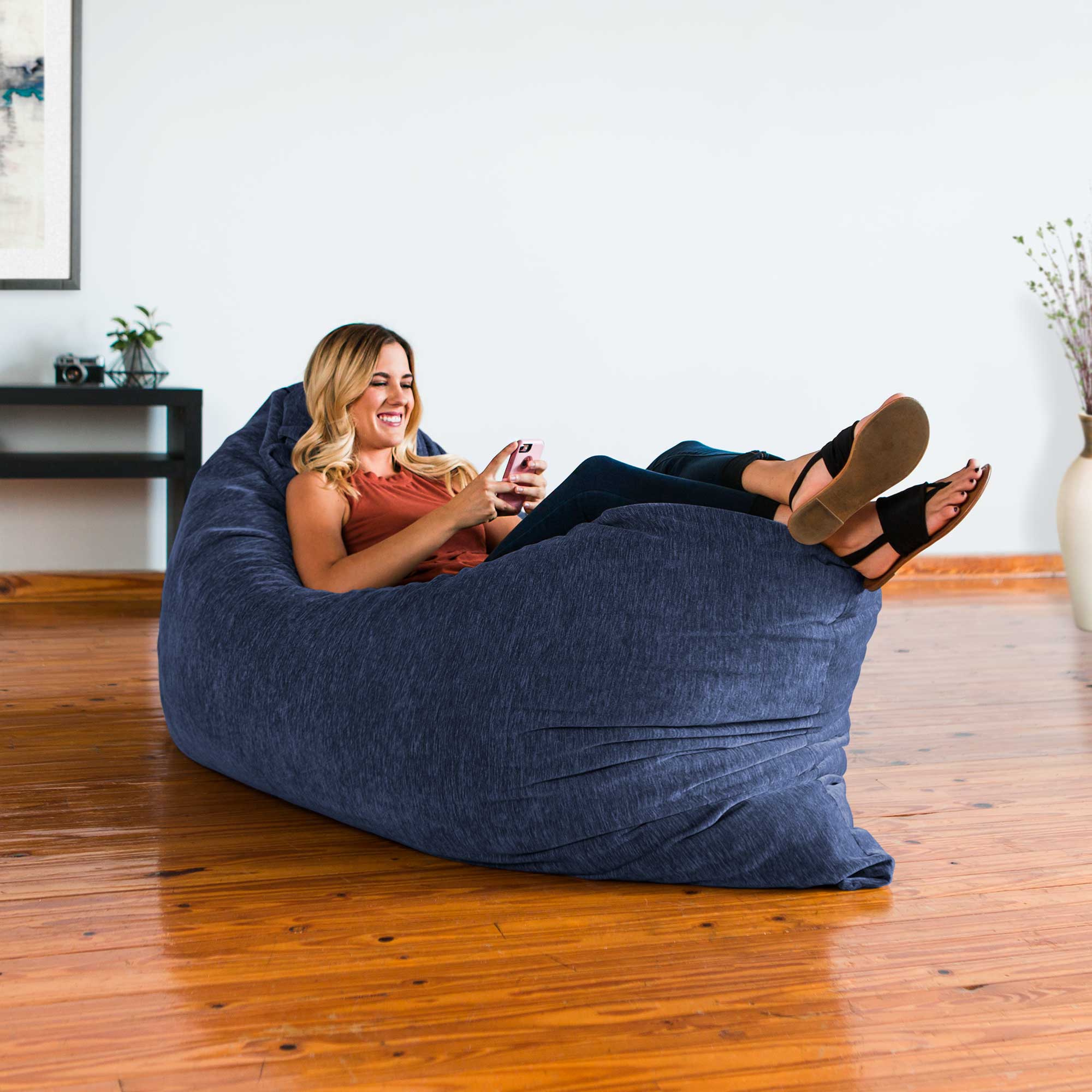 Jaxx Bean Bags Jaxx 5.5 ft Pillow Saxx Bean Bag, Navy Blue