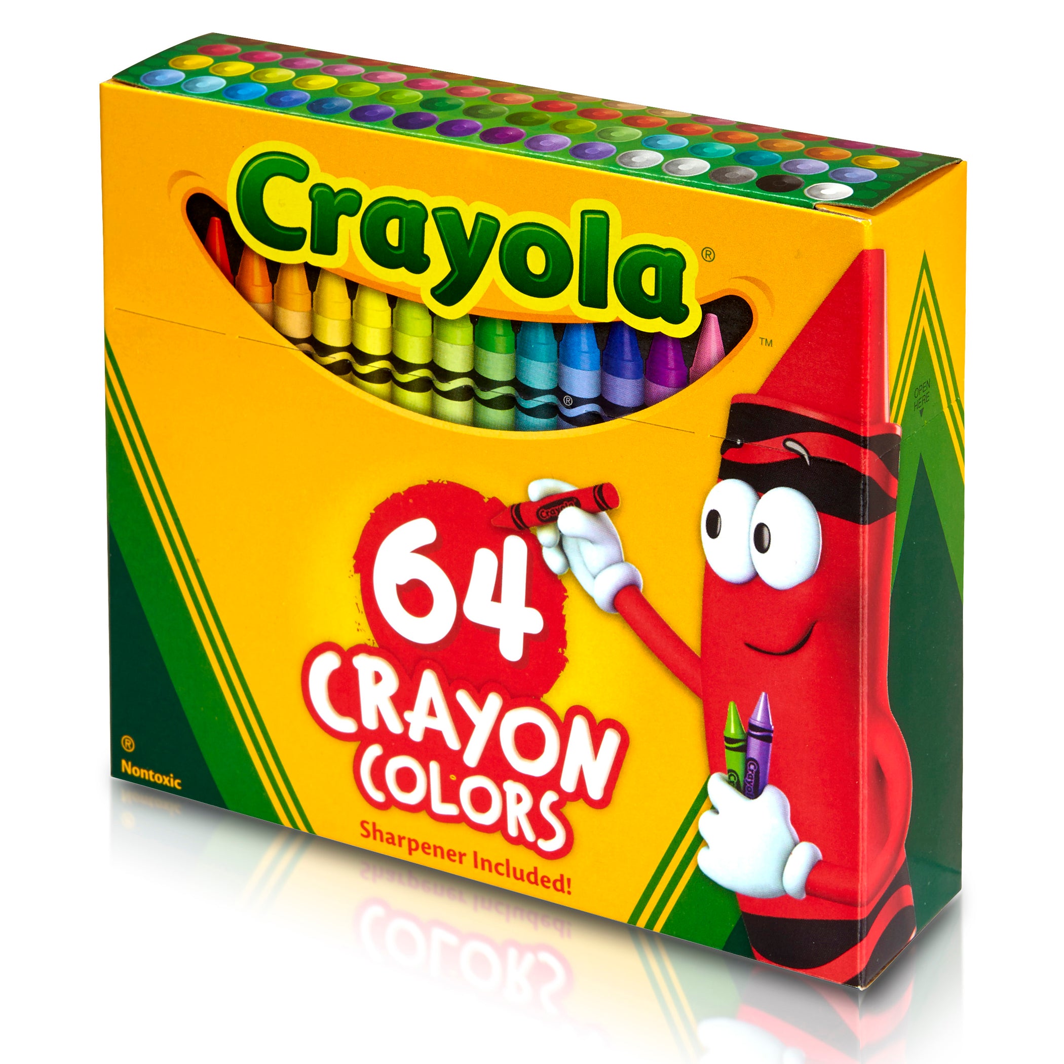 Crayons, Regular Size, 64 Count with Sharpener