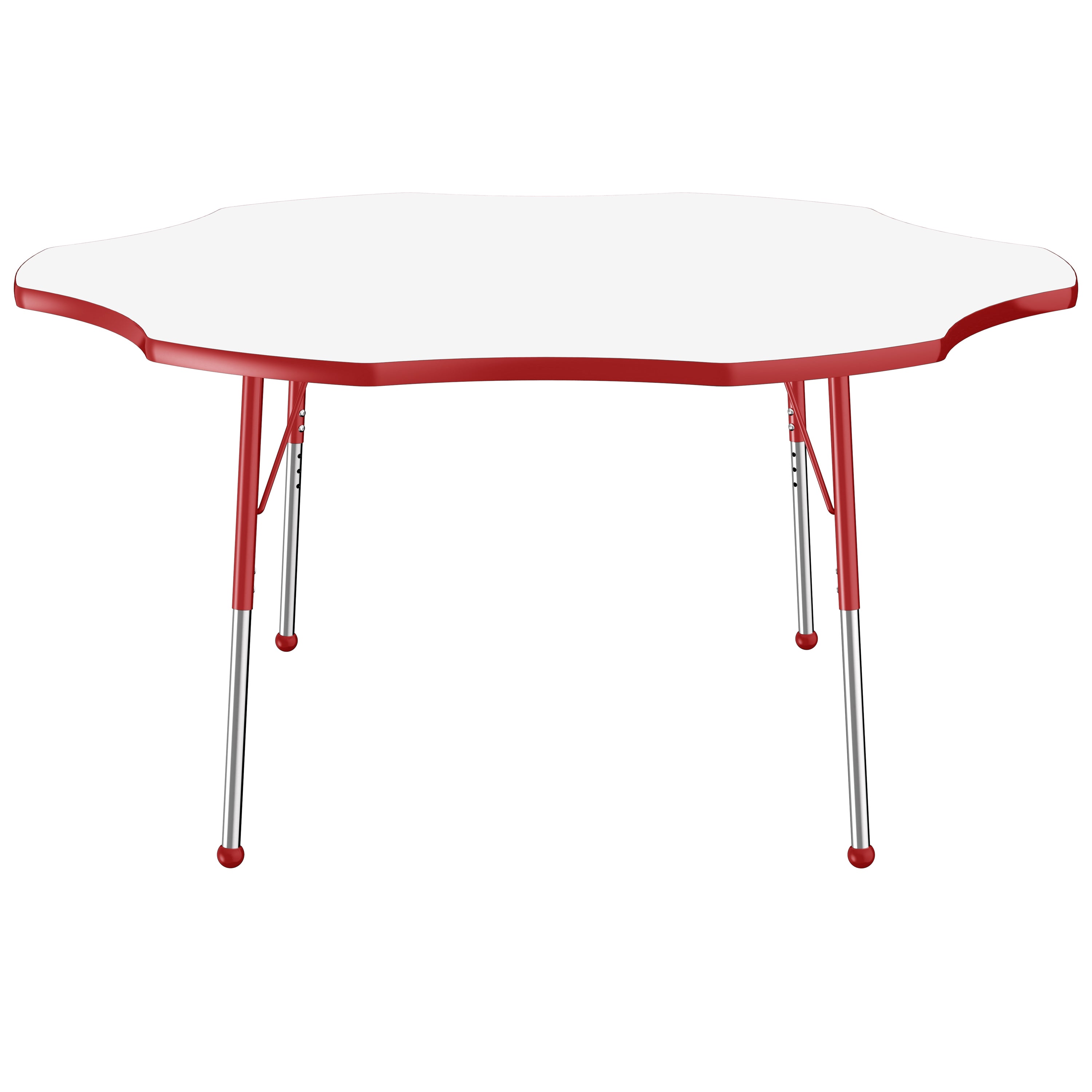 60" x 60" Flower Dry-Erase Activity Table with Adjustable Standard Ball Glide Legs - Whiteboard/Red