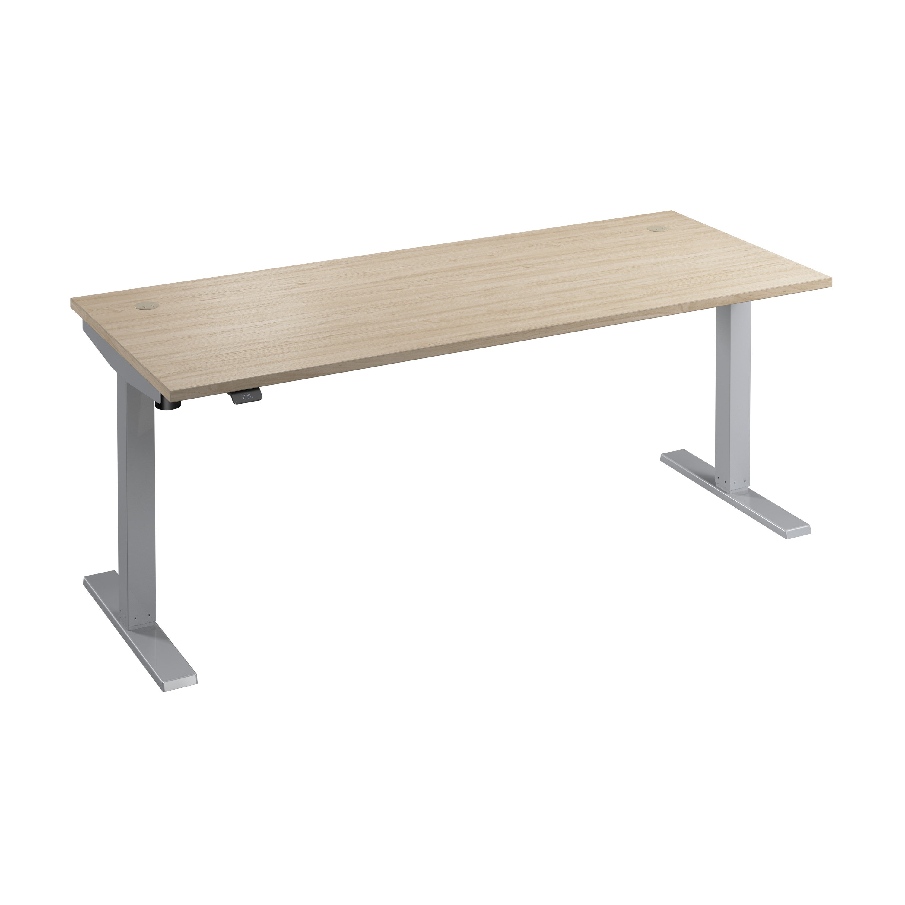 Bush Business Furniture Move 40 Series 72W x 30D Electric Height Adjustable Standing Desk in Natural Elm with Metallic Gray Base - 71.02" Width x 29.37" Depth x 28.17" Height