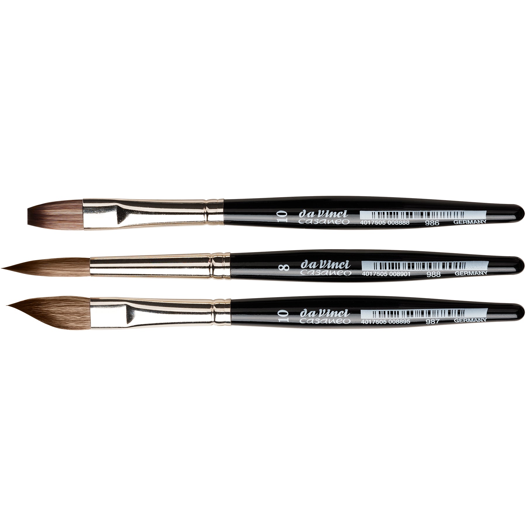 CASANEO XS Travel, Synthetic, Watercolor, Series 5392, 3 Brush Set