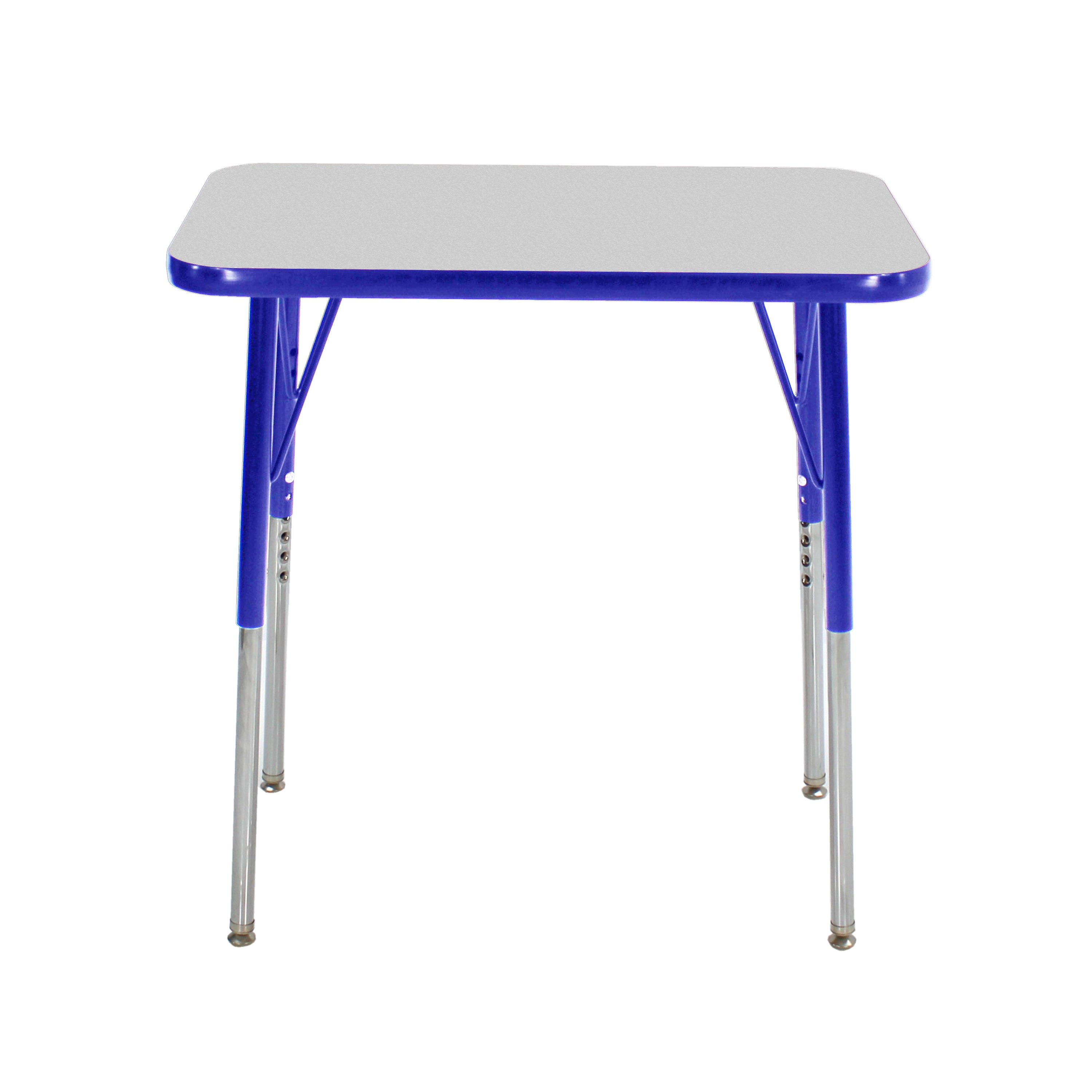 18" x 30" Rectangle T-Molding Activity Table with Adjustable Standard Swivel Glide Legs - Gray/Blue