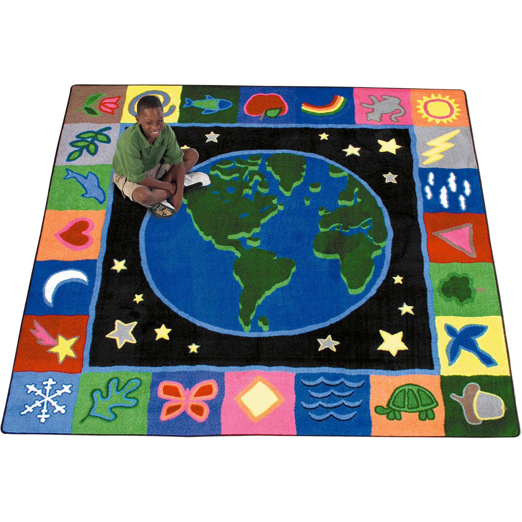EarthWorks 7'7" x 7'7" area rug in color Multi