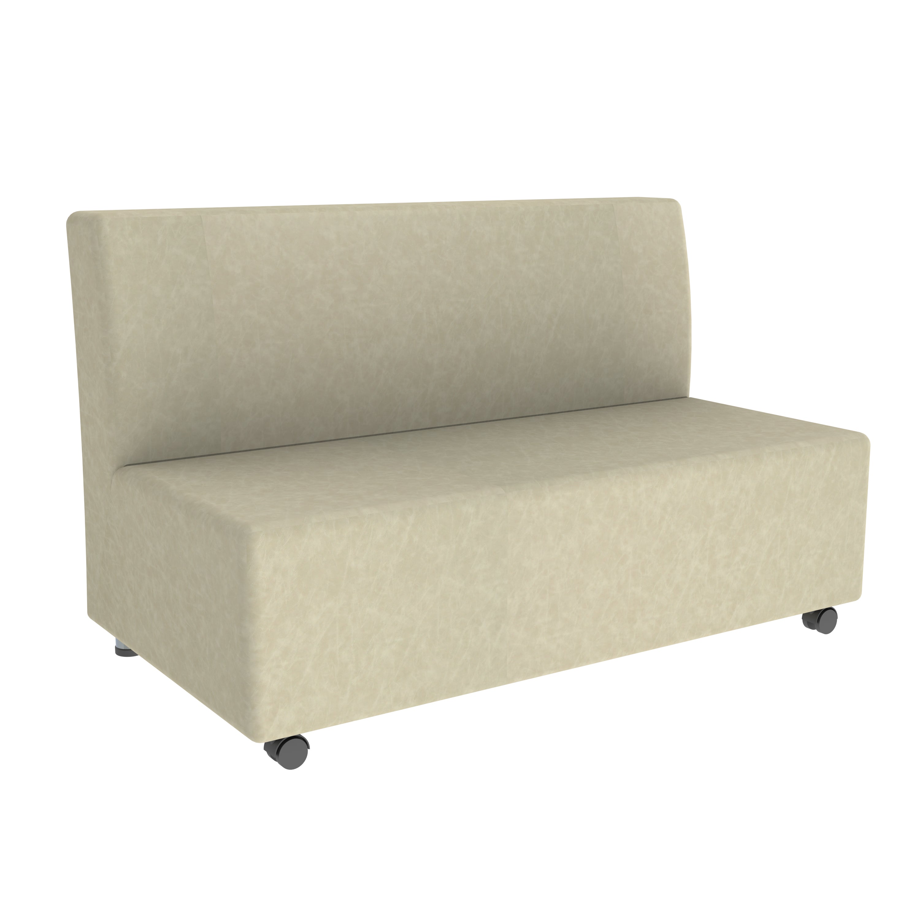 Pro Series Rustic Upholstered Armless Mobile Sofa - Almond