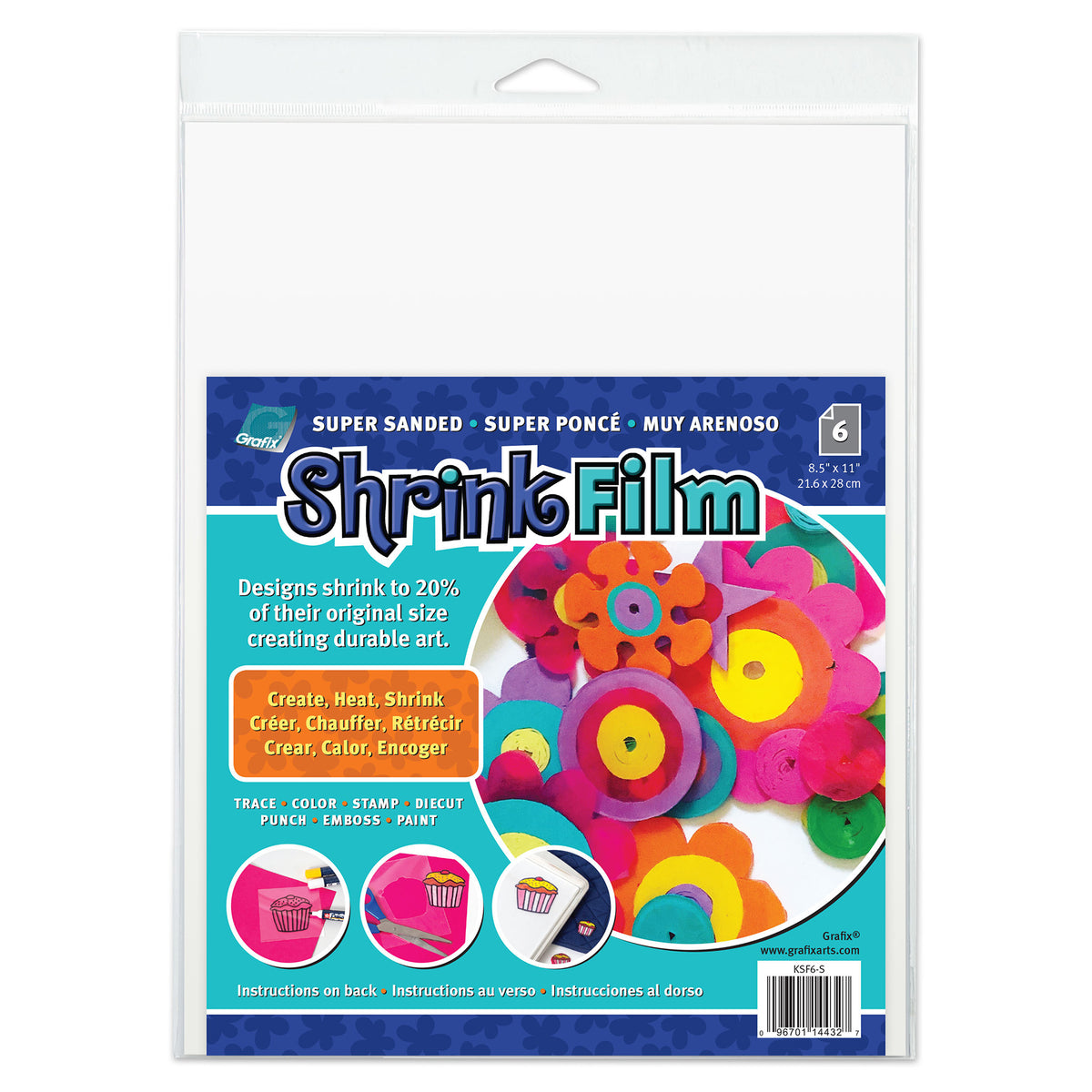 (2 PK) 6PK SANDED SHRINK FILM 85X11