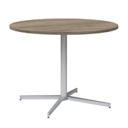 Bush Business Furniture 42-inch Round Conference Table with Metal Base in Modern Hickory - 41.38" Width x 41.38" Depth x 30.33" Height