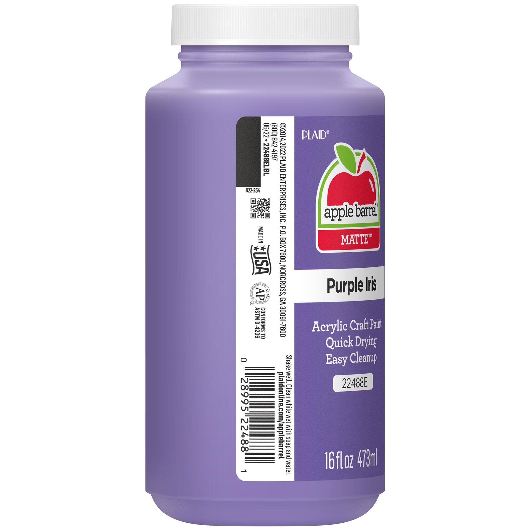 Acrylic Paint Matte, 16oz., Purple Iris
