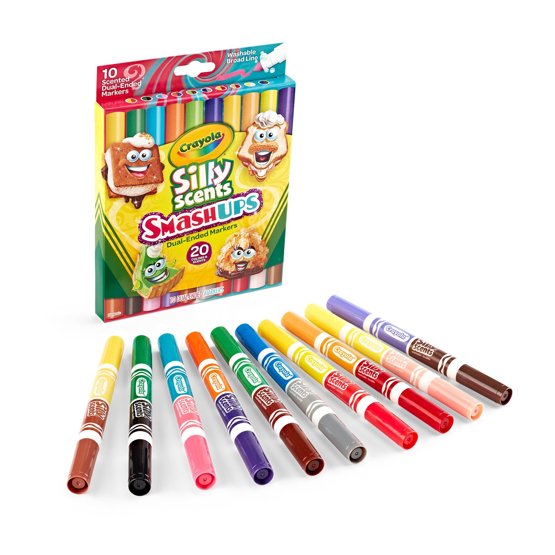 Silly Scents Smash Ups Dual-Ended Washable Markers, 10 Count