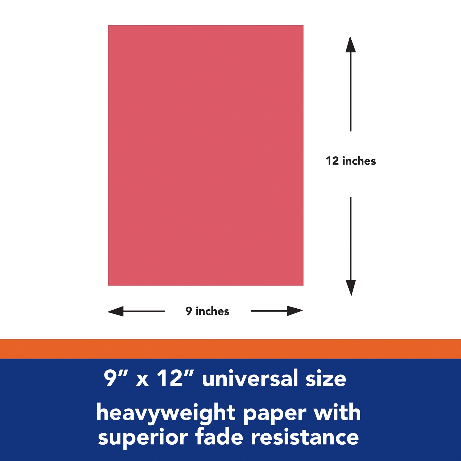 Construction Paper, Heavyweight, Red, 9" x 12", 50 Sheets
