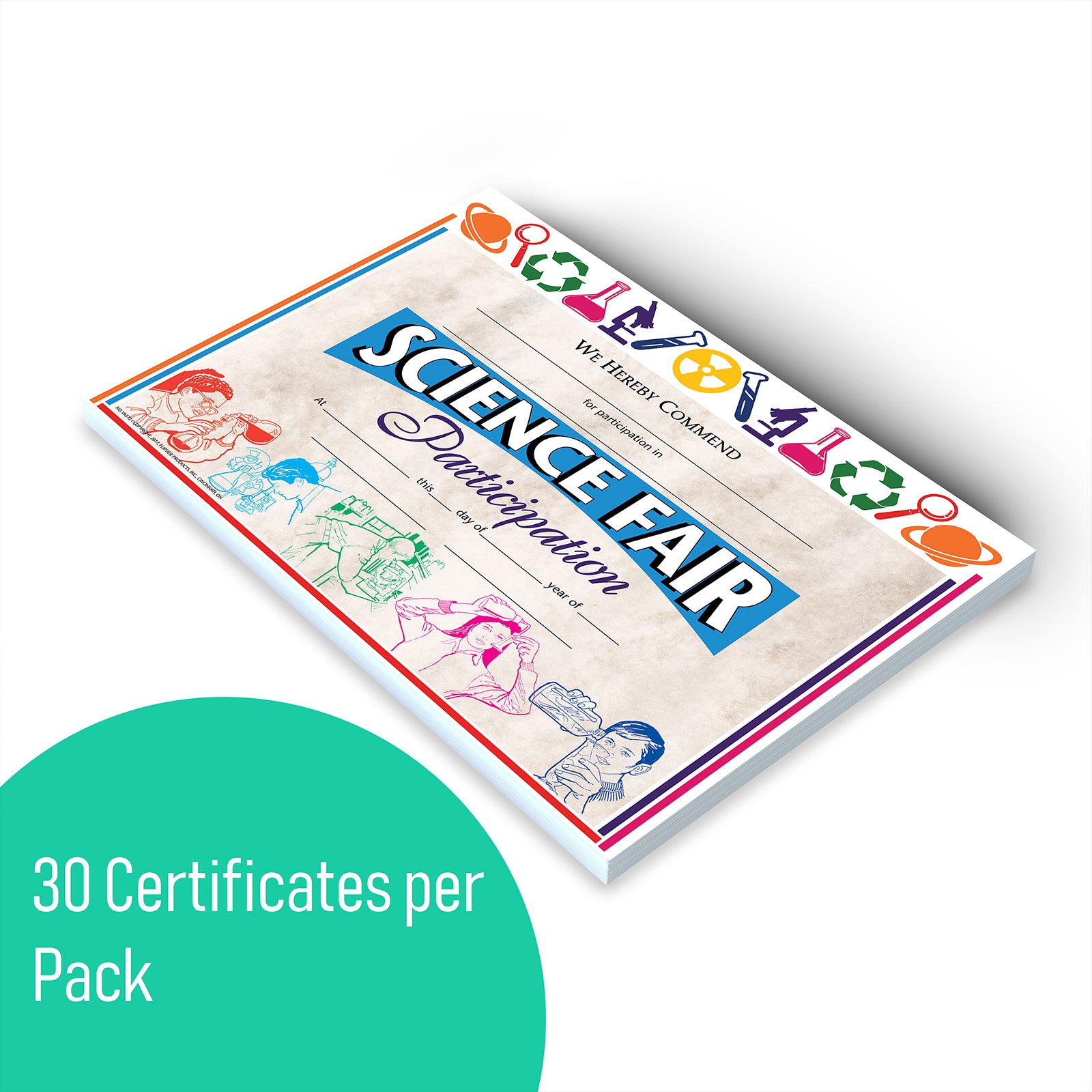 Science Fair Participation Award, 8.5" x 11", Pack of 30
